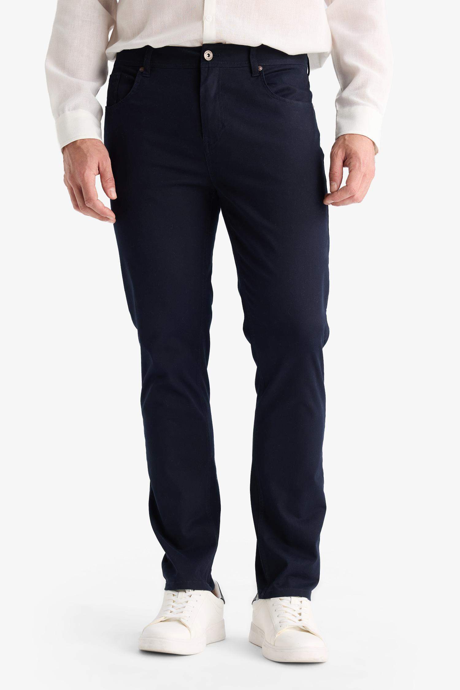 Slim Fit Dar Kesim Dar Paça Cepli Pantolon