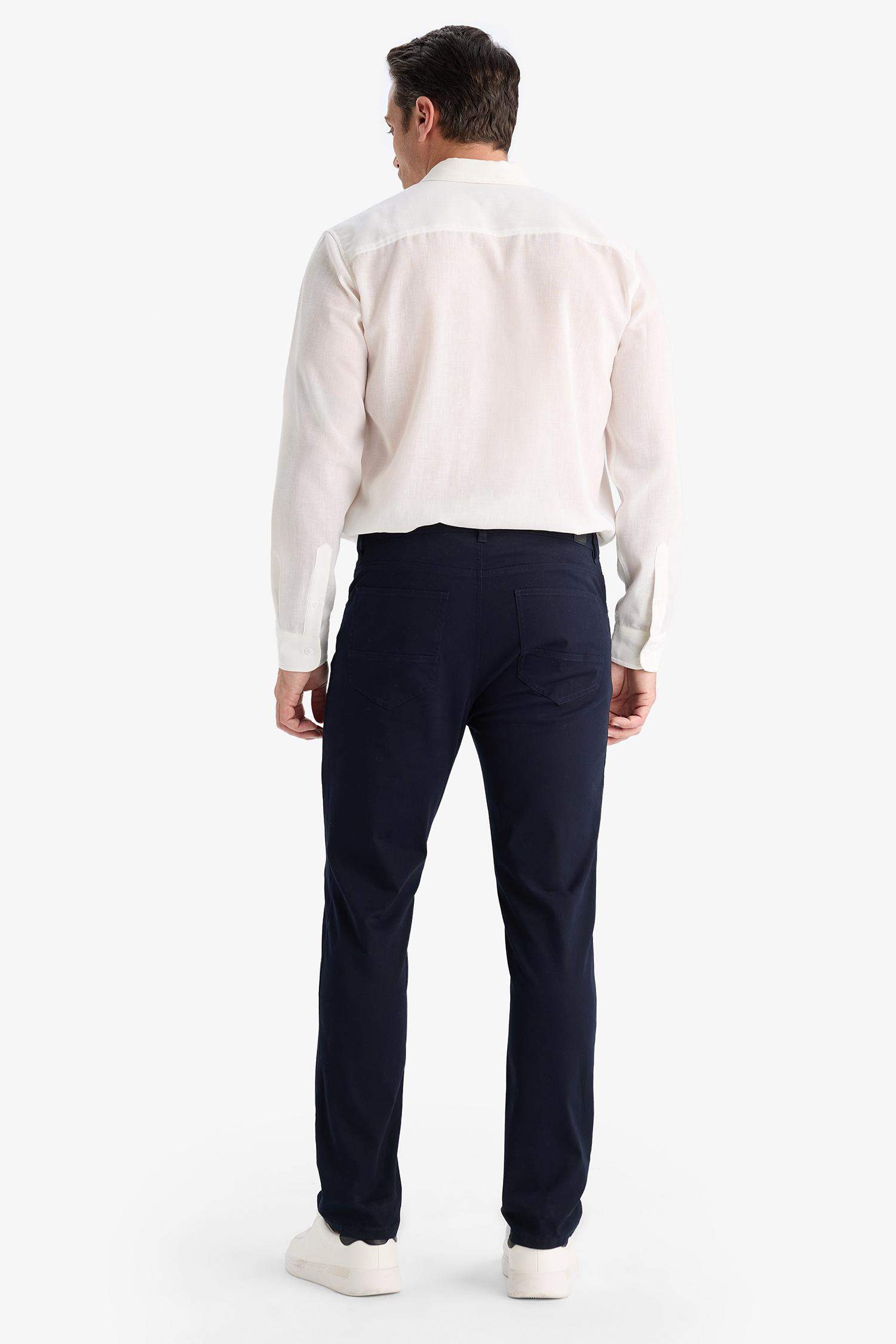 Slim Fit Dar Kesim Dar Paça Cepli Pantolon