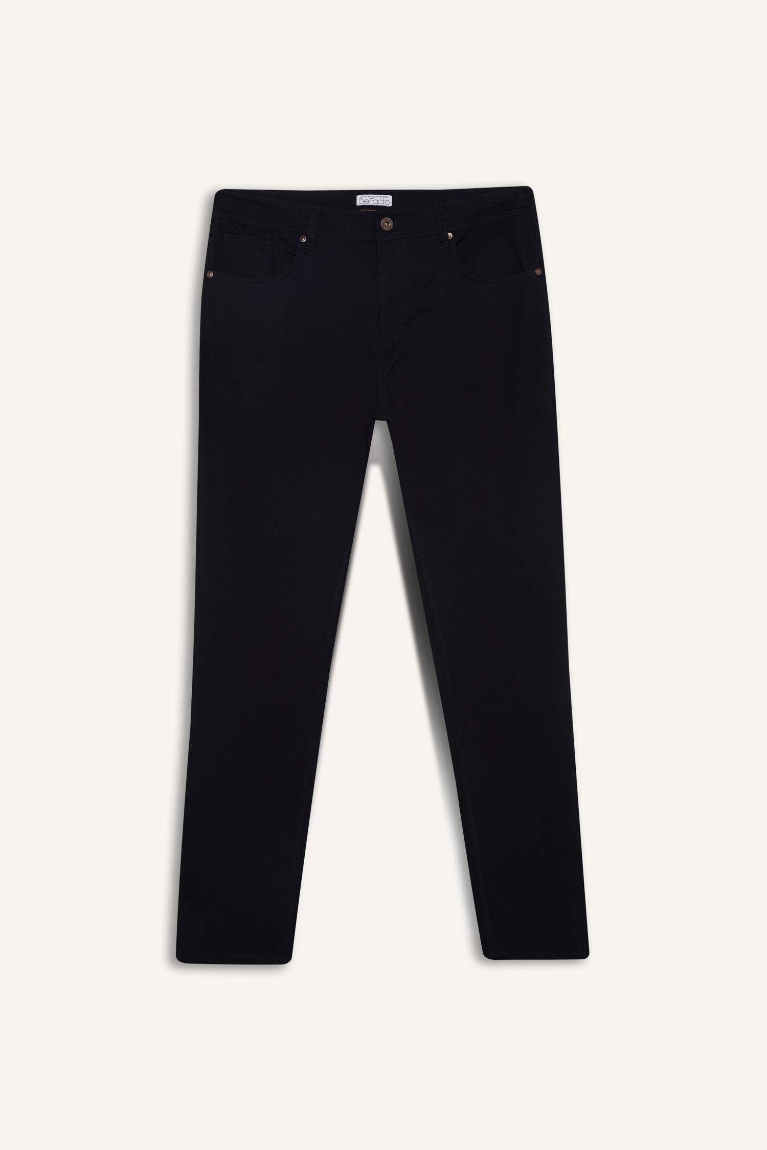 Slim Fit Dar Kesim Dar Paça Cepli Pantolon