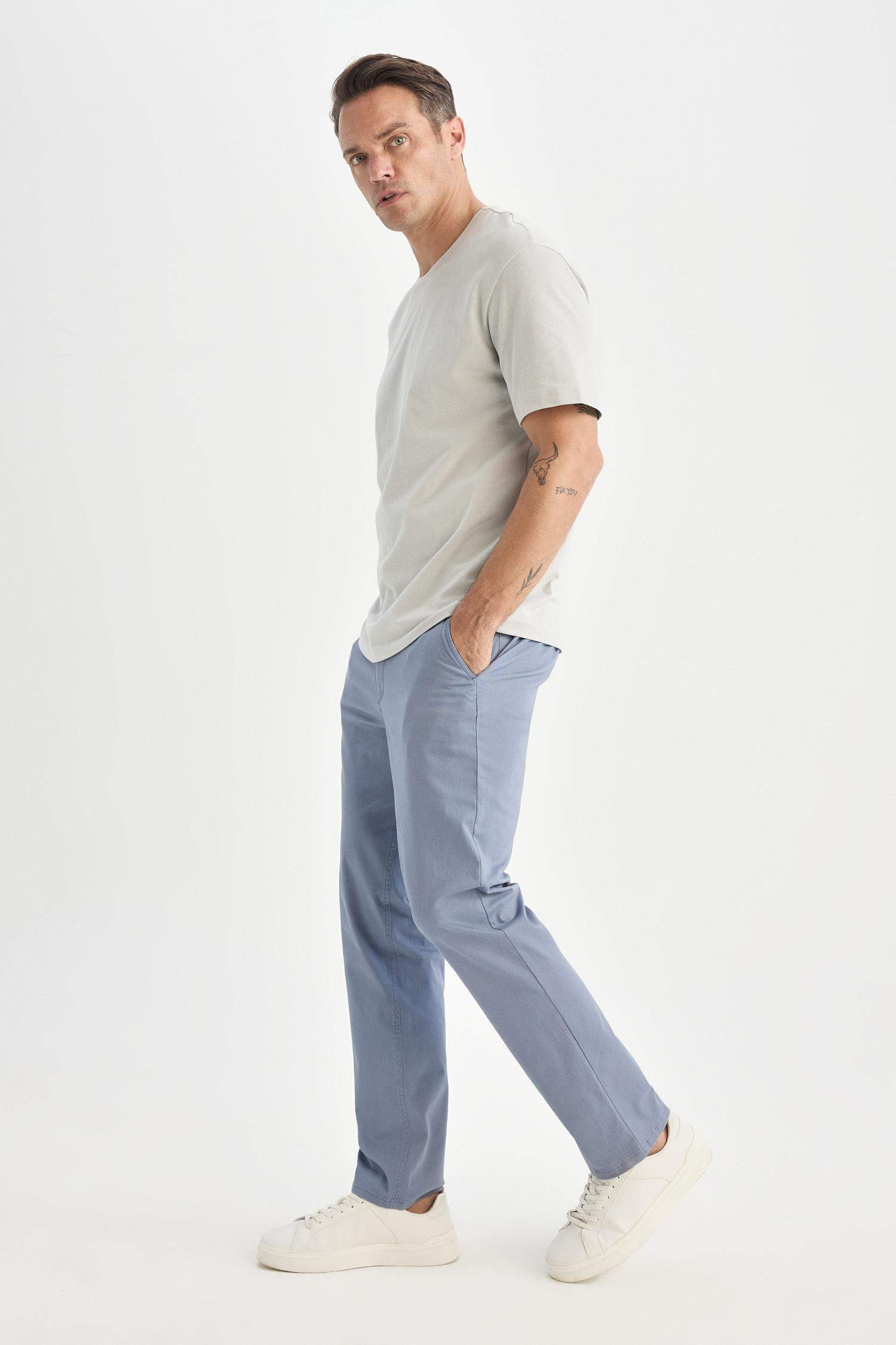 Yazlık Gabardin Chino Kanvas Pantolon Slim Fit Dar Kesim Dar Paça Cepli