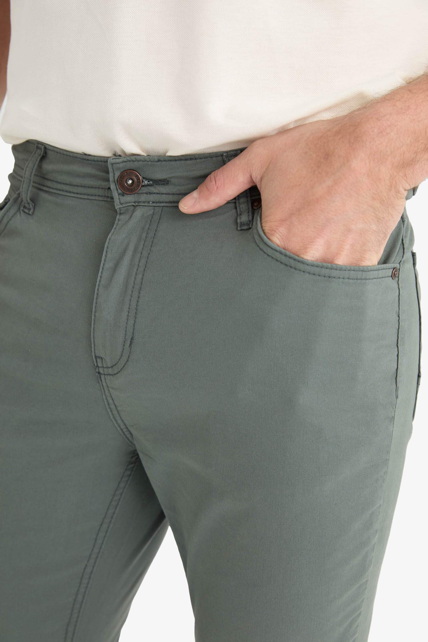 Yazlık Gabardin Chino Kanvas Pantolon Slim Fit Dar Kesim Dar Paça Cepli