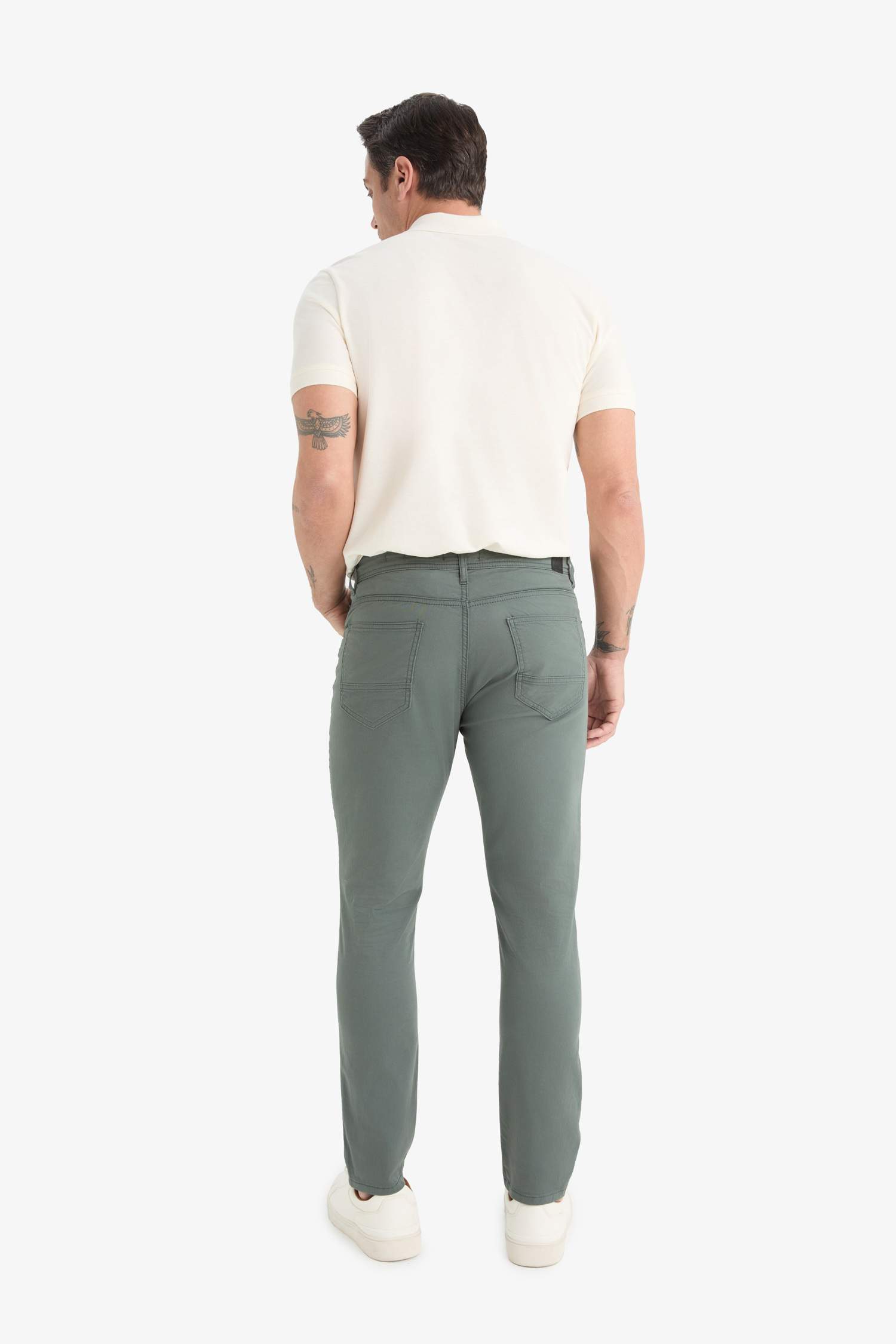 Yazlık Gabardin Chino Kanvas Pantolon Slim Fit Dar Kesim Dar Paça Cepli