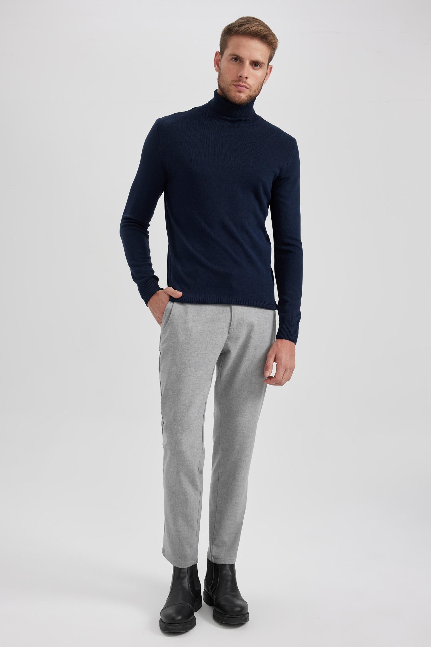 DeFacto Slim Fit Dar Paça Basic Chino Pantolon görsel 2