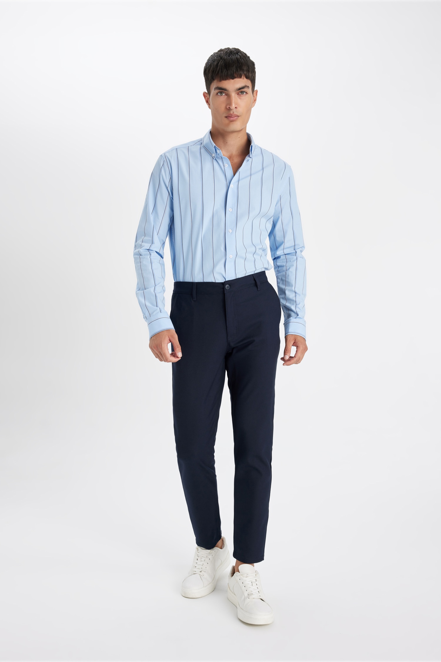DeFacto Slim Fit Dar Paça Basic Chino Pantolon görsel 2