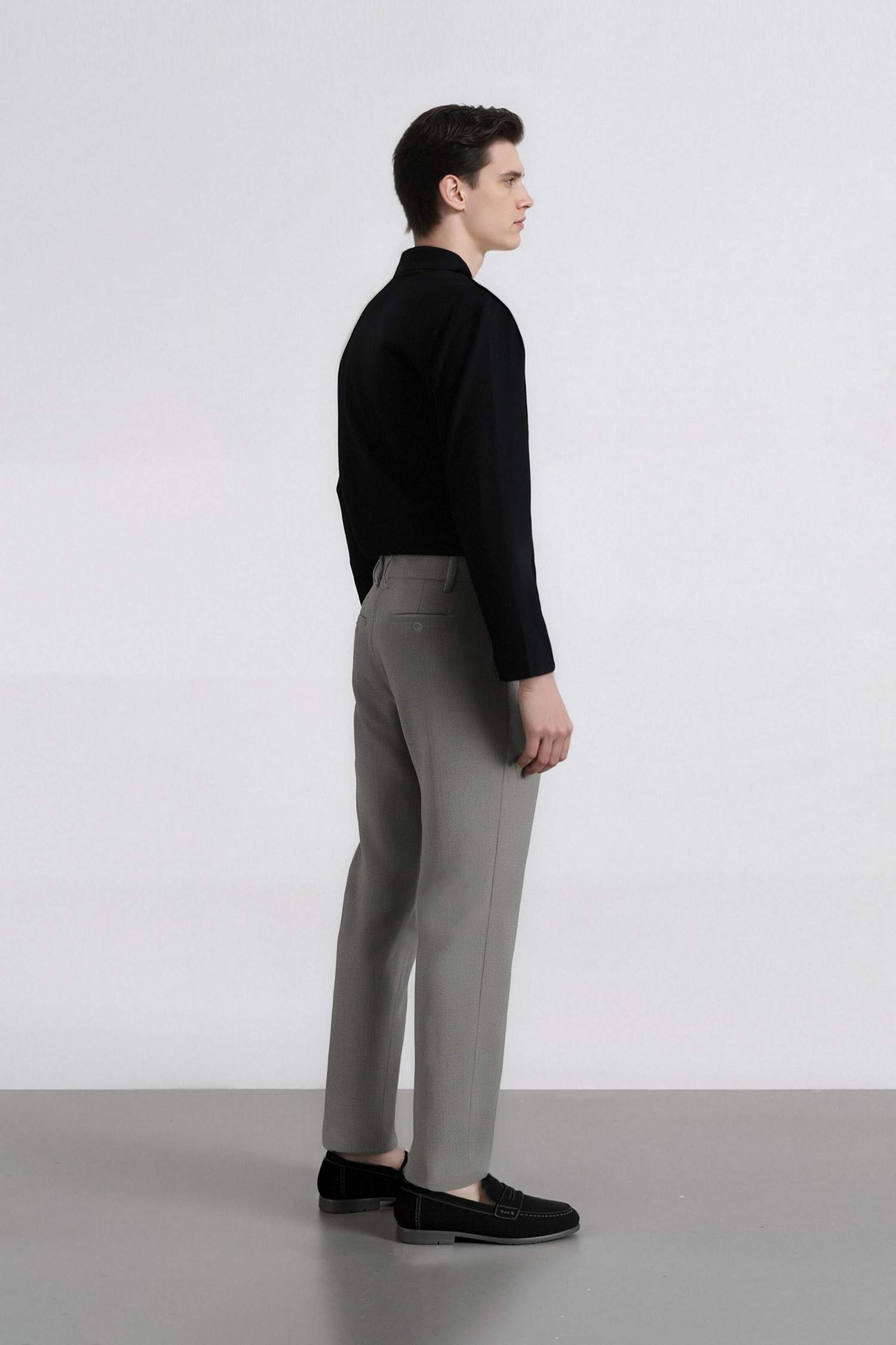 Twill Chino Kumaş Pantolon Slim Fit Dar Kesim Dar Paça Basic Düz Cepli