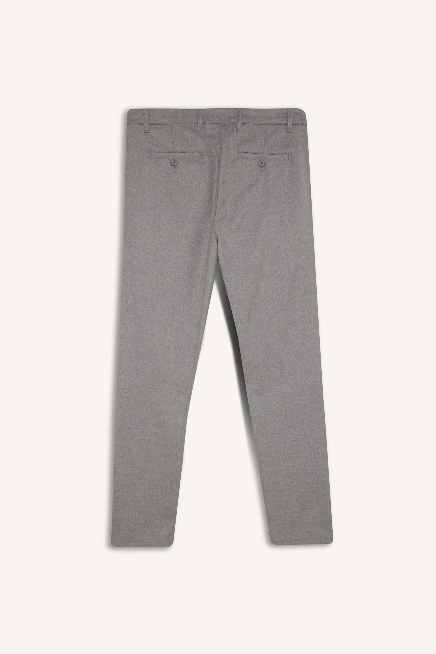 Twill Chino Kumaş Pantolon Slim Fit Dar Kesim Dar Paça Basic Düz Cepli