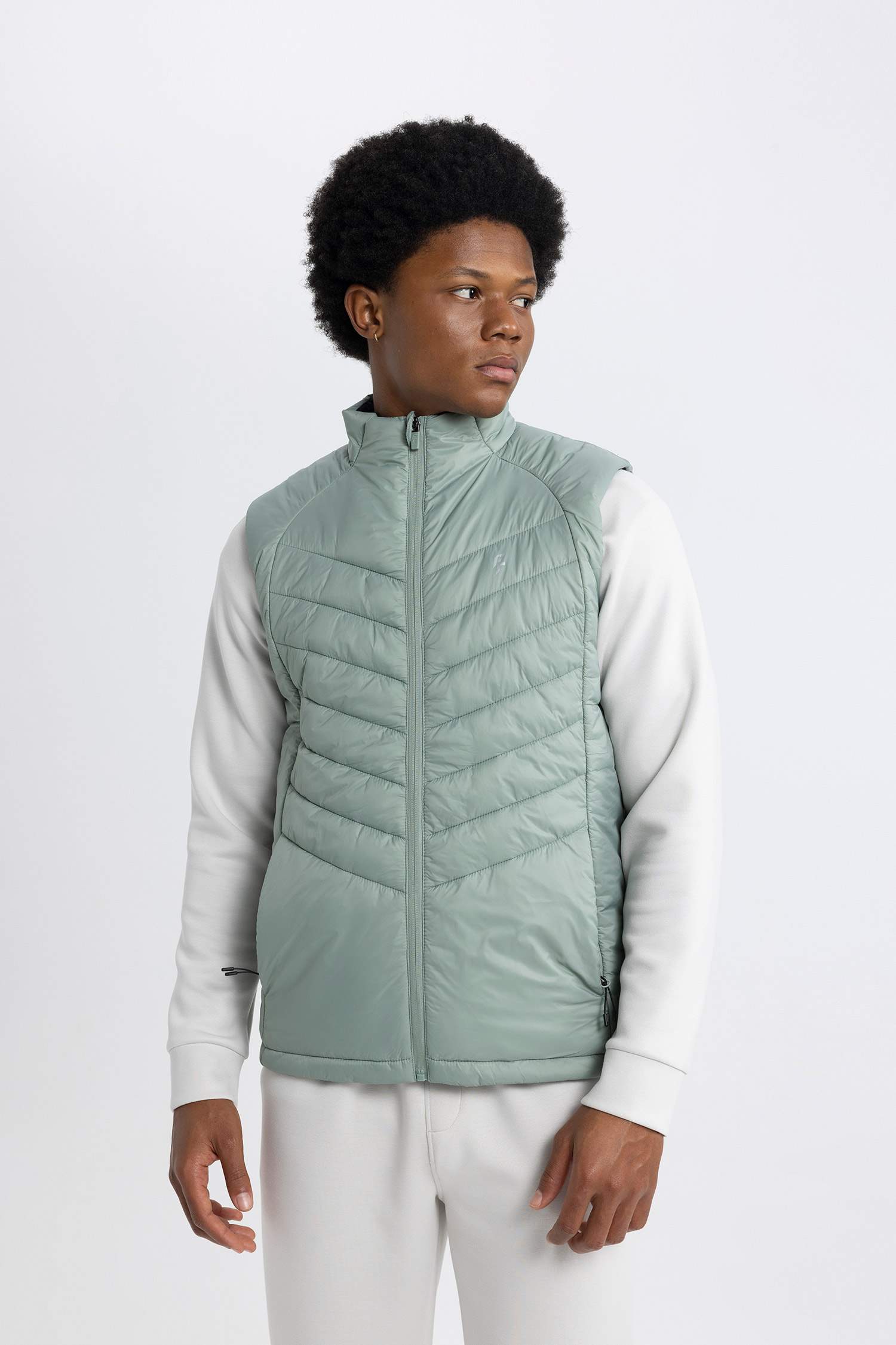 Slim Fit Şişme Yelek Dar Kesim Su İtici Rüzgar Geçirmez Fermuarlı Cepli