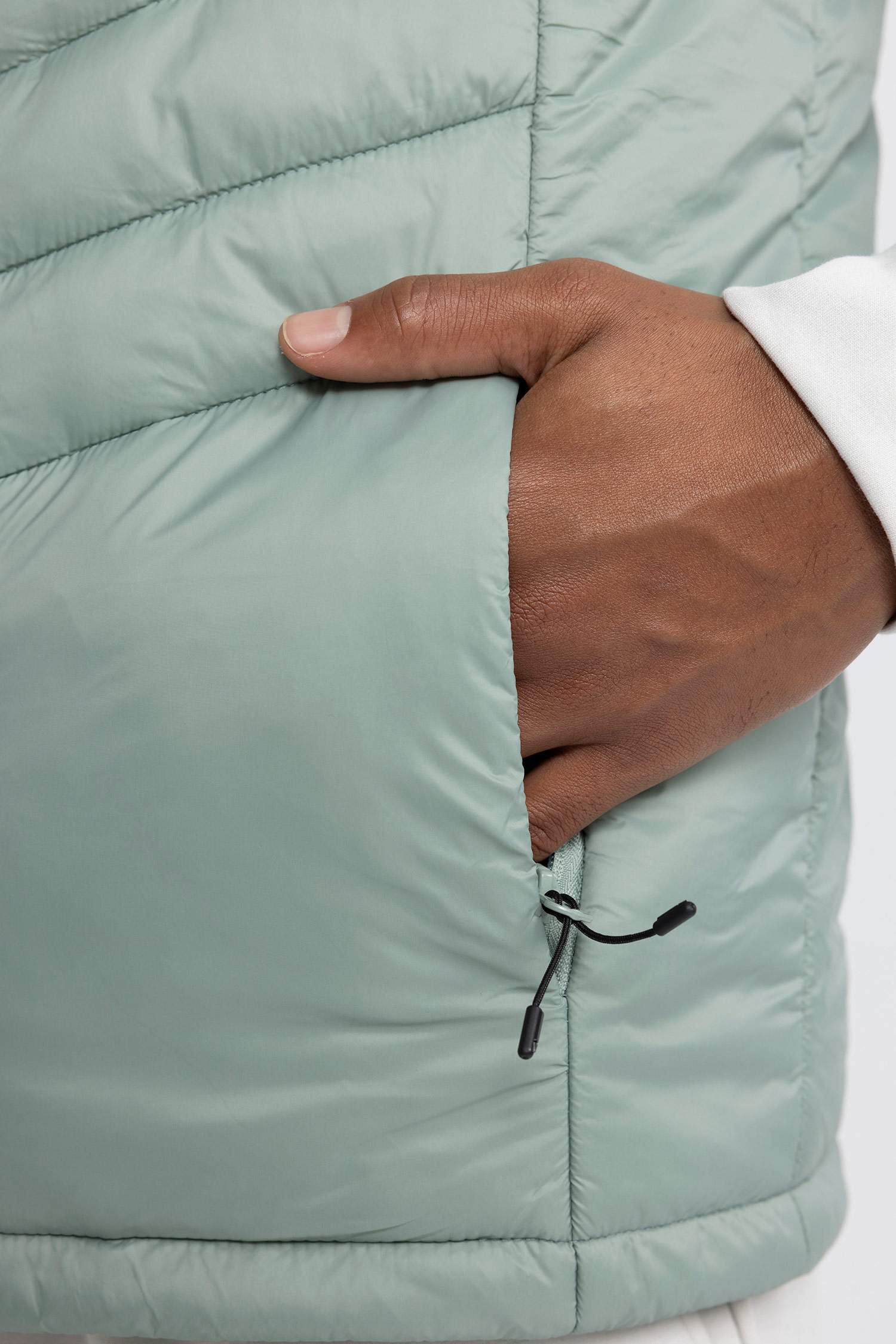 Slim Fit Şişme Yelek Dar Kesim Su İtici Rüzgar Geçirmez Fermuarlı Cepli