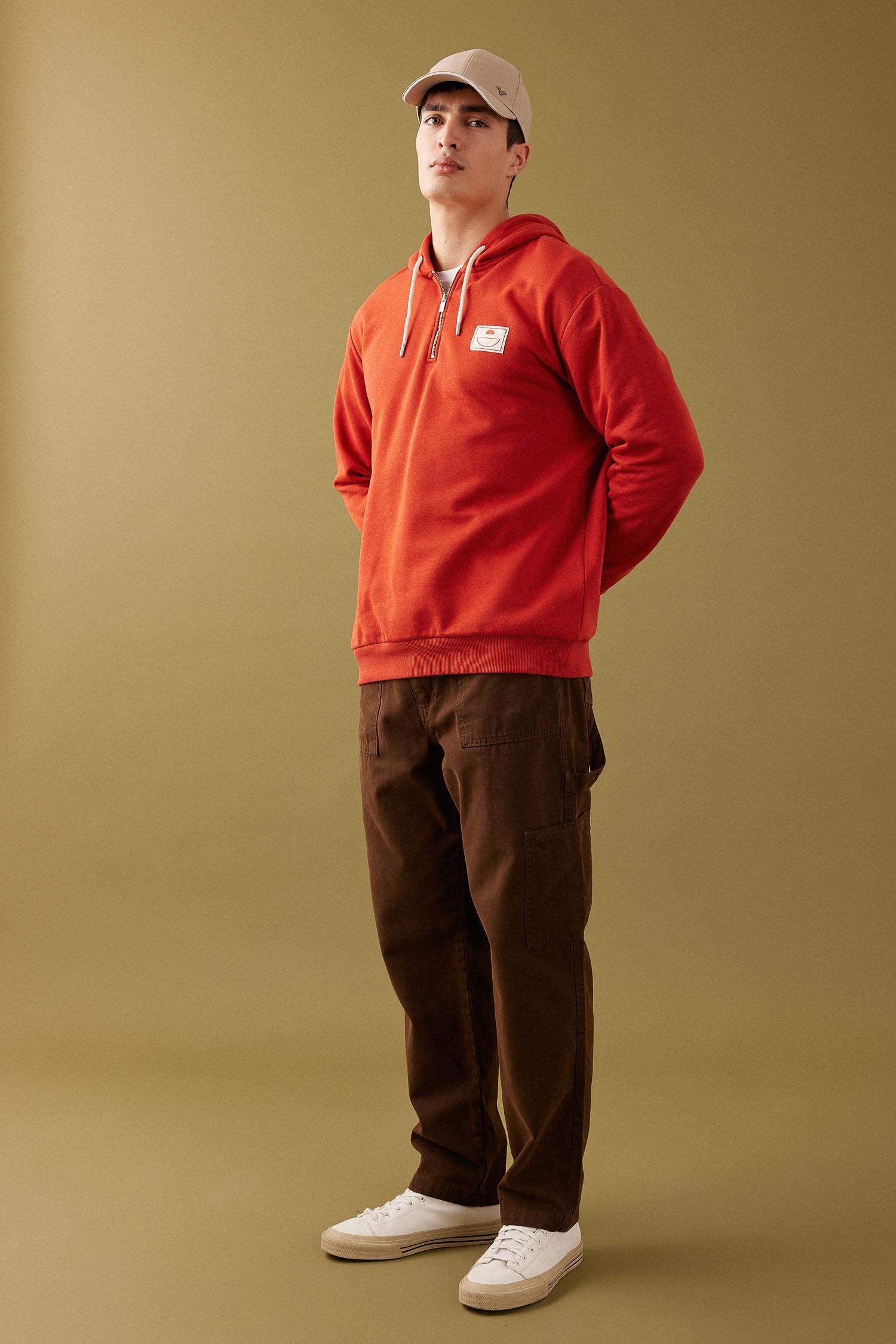 Yazlık Kanvas Pantolon Straight Fit Normal Kalıp Normal Bel Boru Paça Basic Düz Cepli