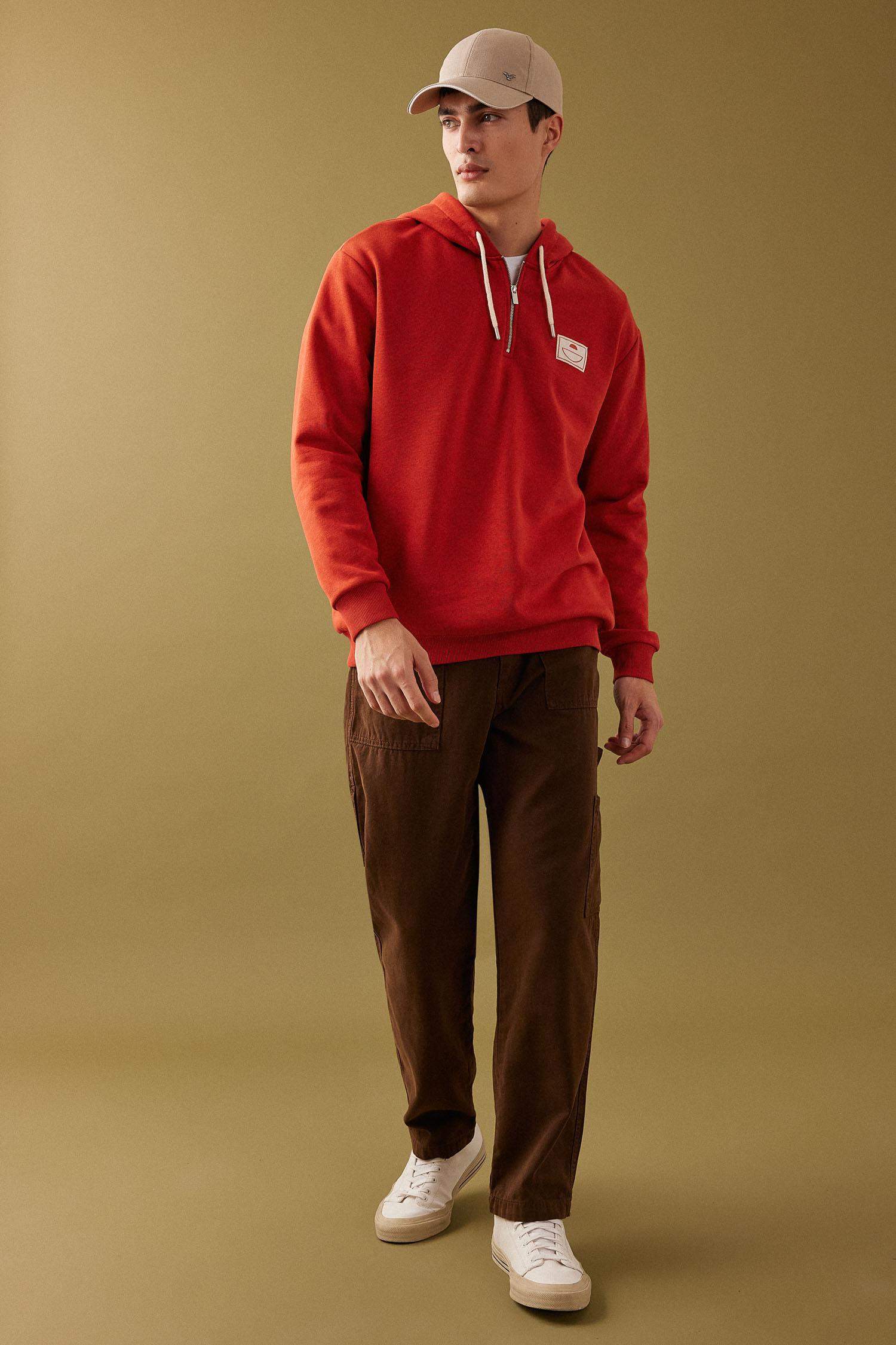 Yazlık Kanvas Pantolon Straight Fit Normal Kalıp Normal Bel Boru Paça Basic Düz Cepli