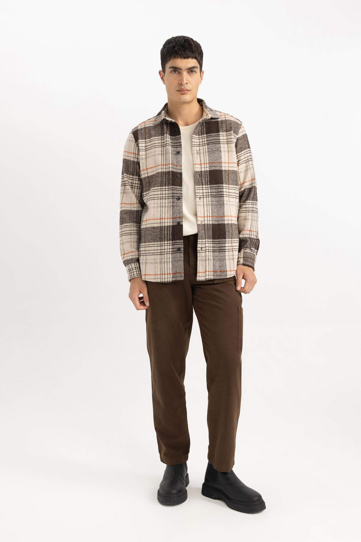 Yazlık Kanvas Pantolon Straight Fit Normal Kalıp Normal Bel Boru Paça Basic Düz Cepli