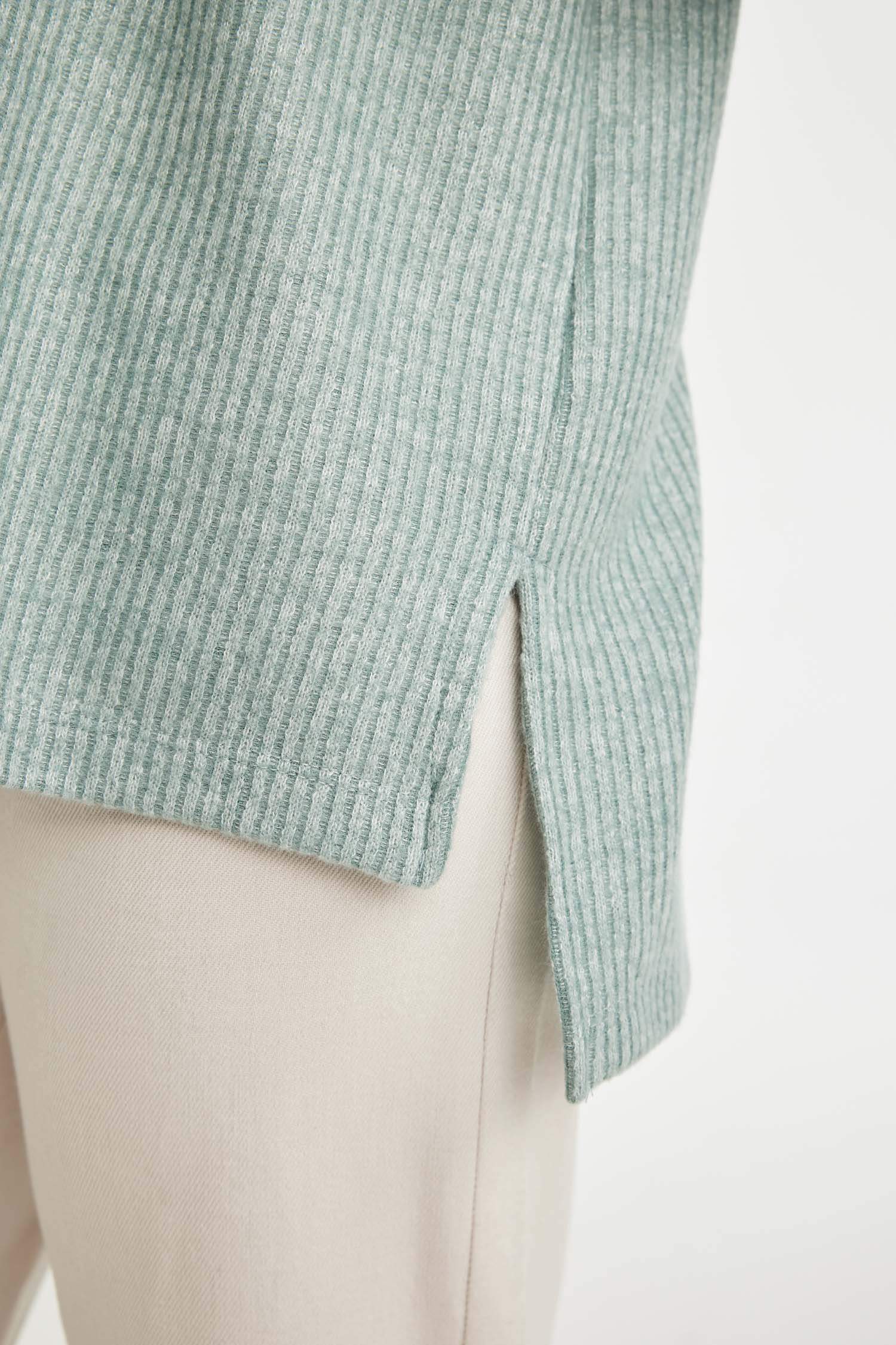 Relax Fit Bisiklet Yaka Fitilli Kaşkorse Yırtmaçlı Basic Düz Sweatshirt