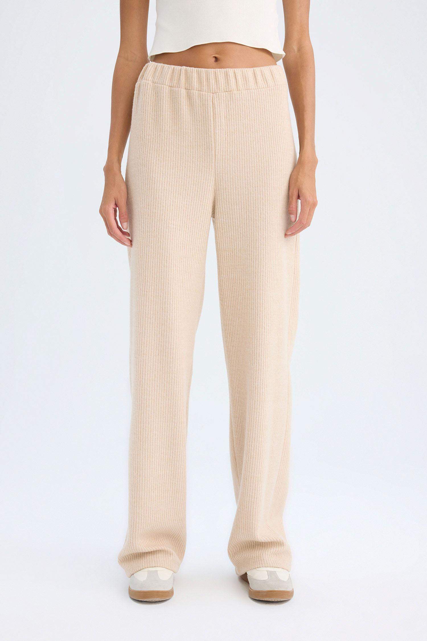 Fitilli Kaşkorse Pantolon Flayer Fit Beli Lastikli Düz Paça