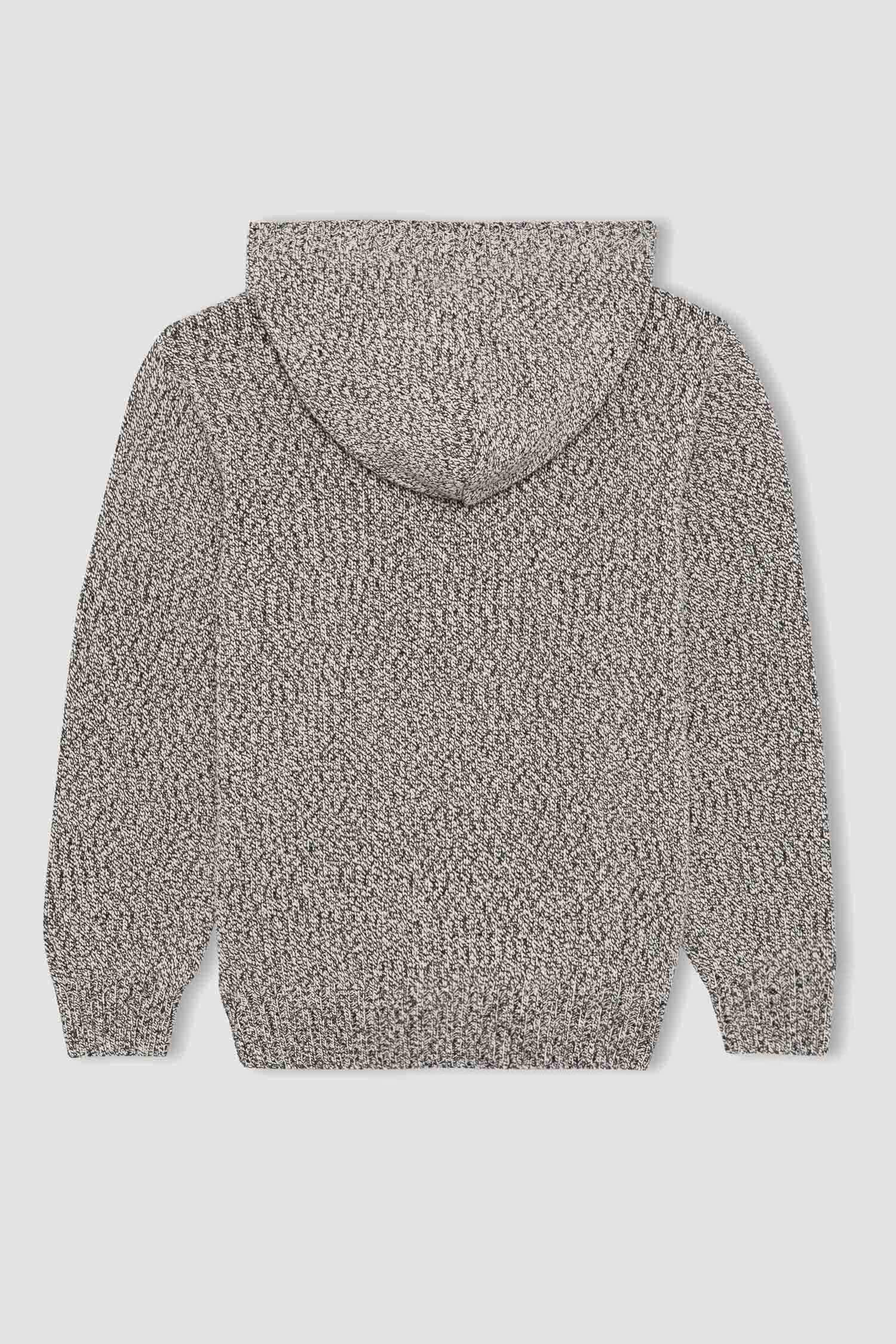 Erkek Çocuk Kapüşonlu Triko Kazak