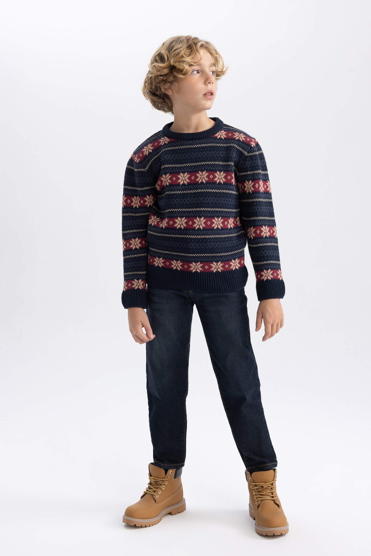 Boy New Year Themed Crew Neck Pullover