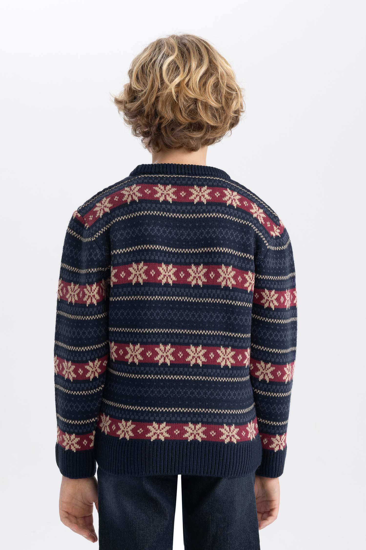 Boy New Year Themed Crew Neck Pullover