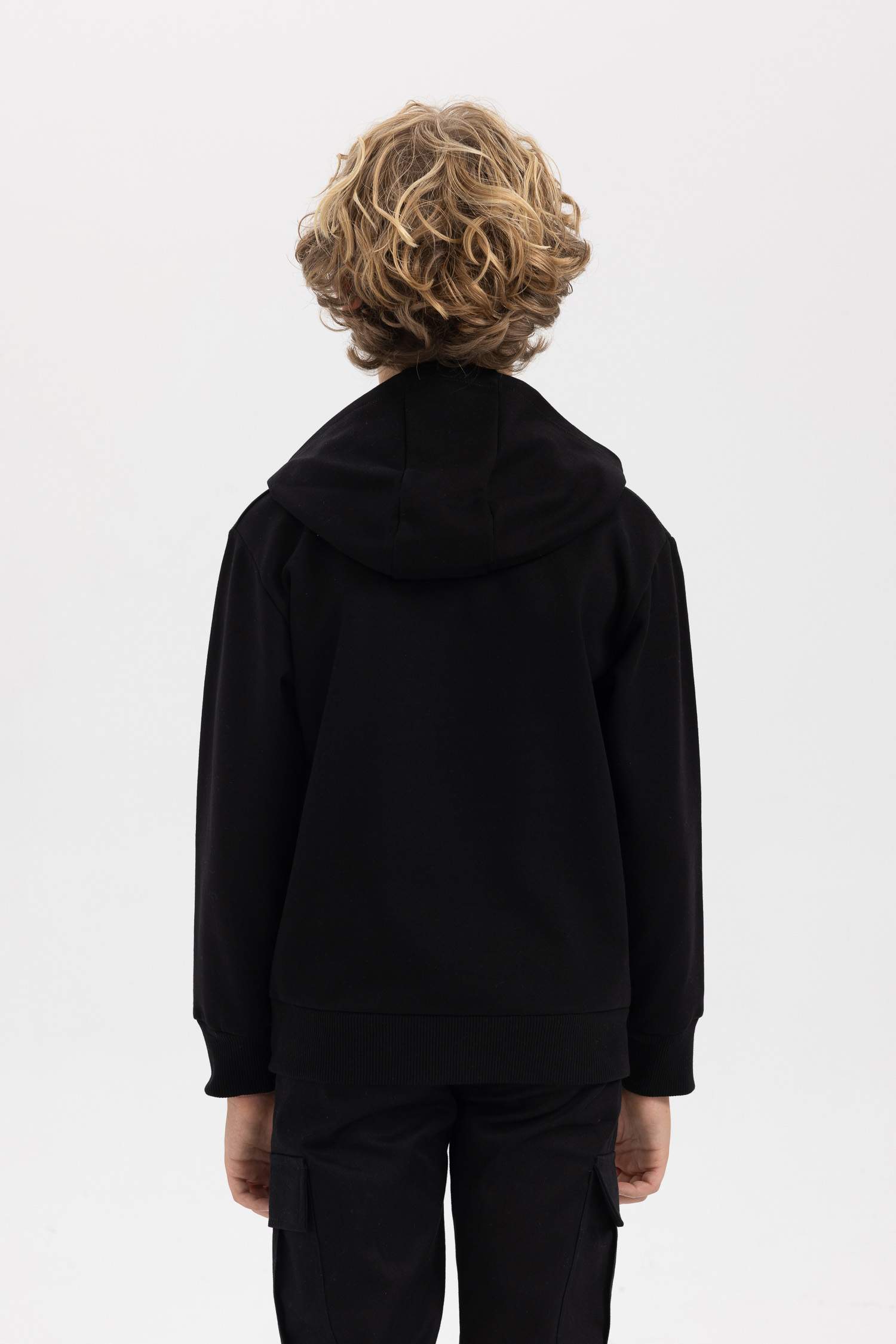 سويت شيرت ولادي قصة عادية بغطاء للرأس من باتمان