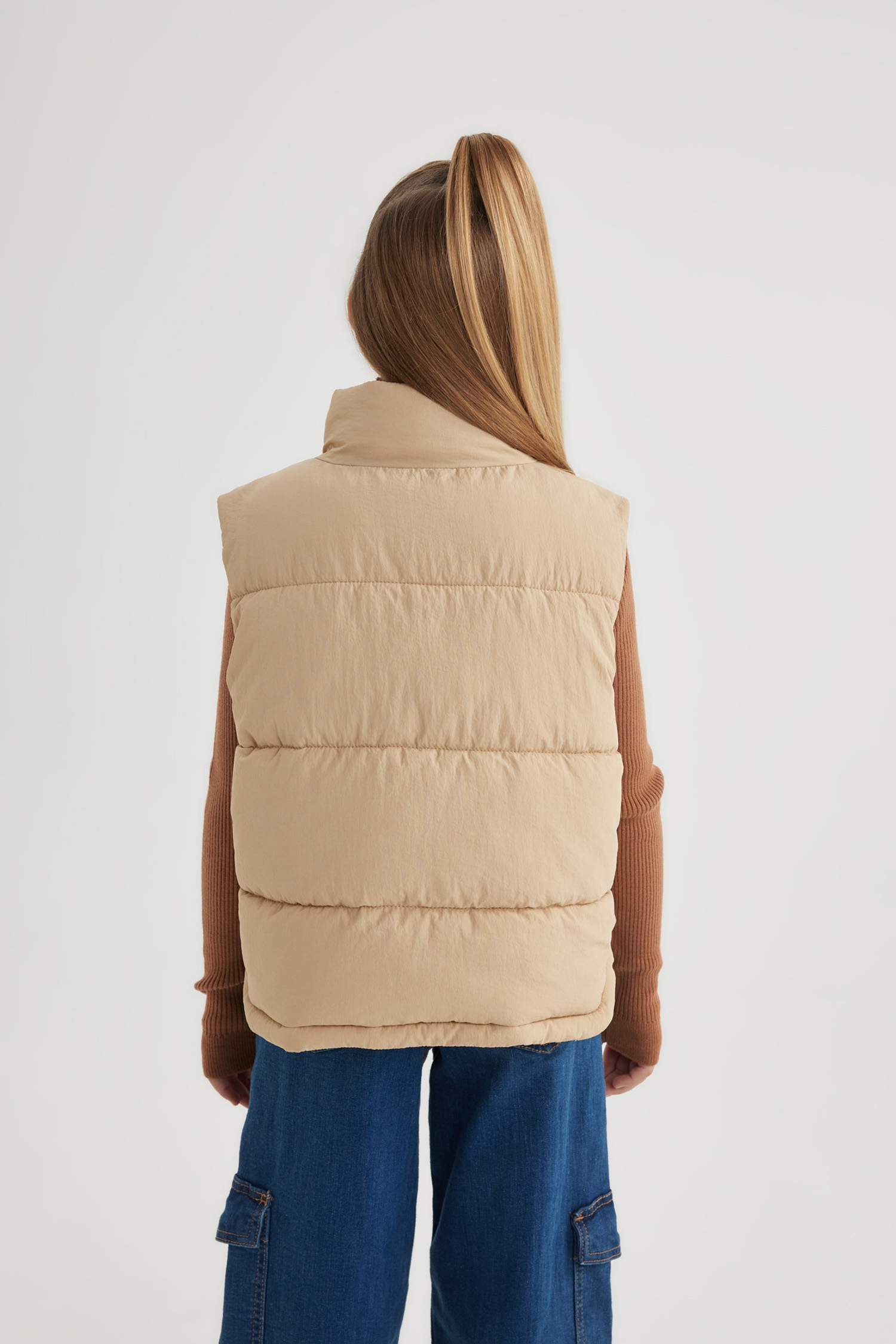 Girl High Collar Puffer Vest