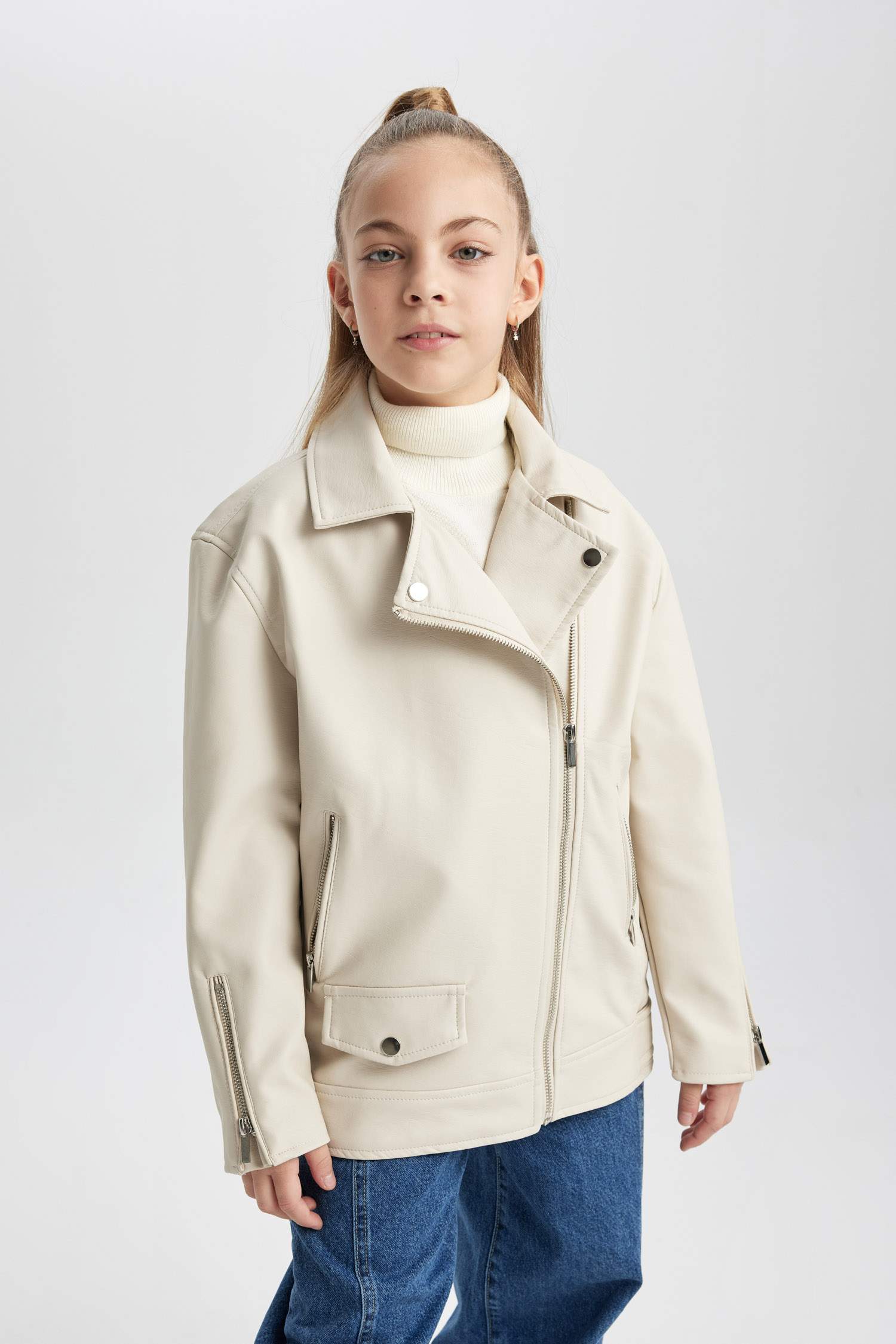 Куртка из искусственной кожи водоотталкивающая ткань оверсайз из искусственной кожи для девочек