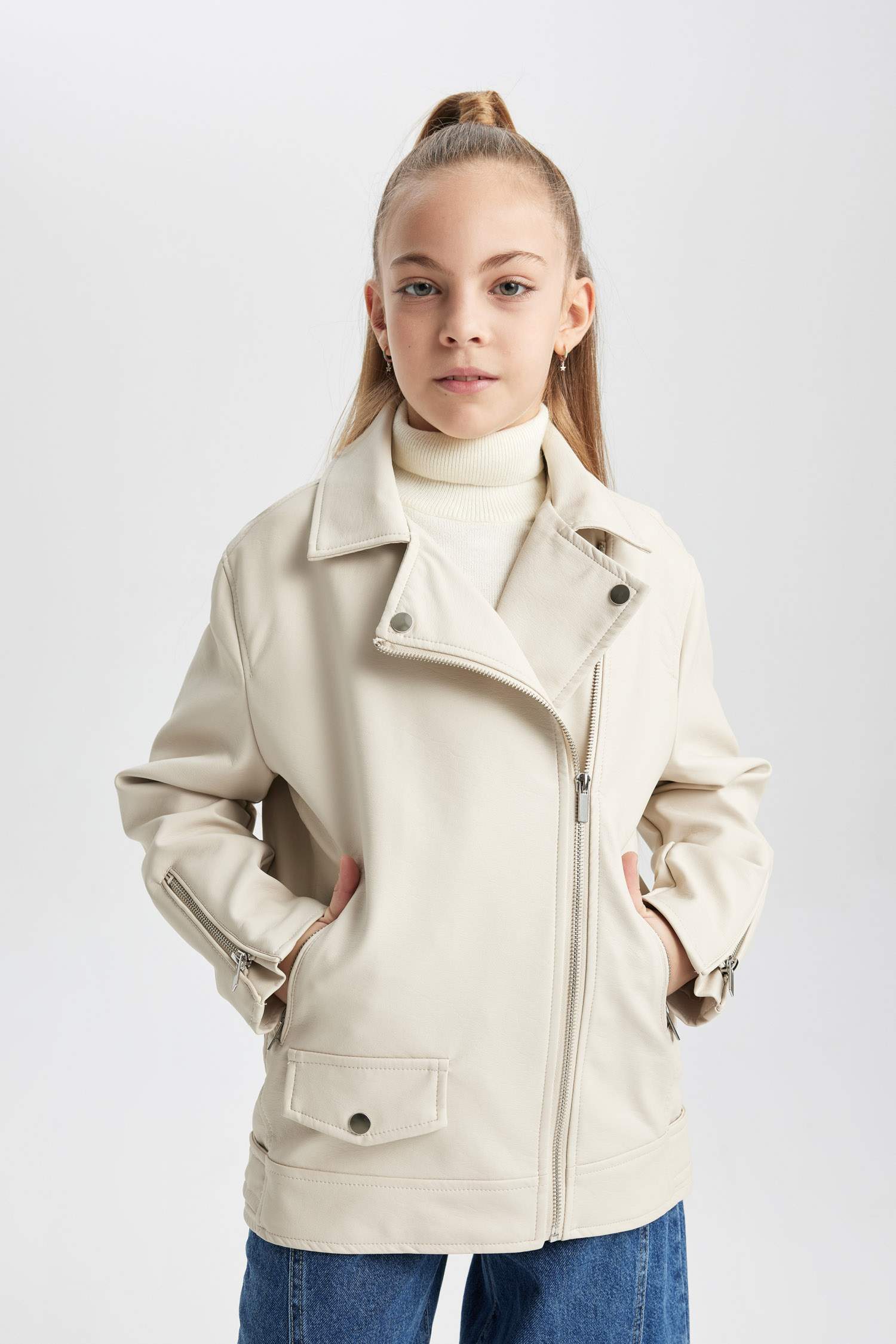 Куртка из искусственной кожи водоотталкивающая ткань оверсайз из искусственной кожи для девочек