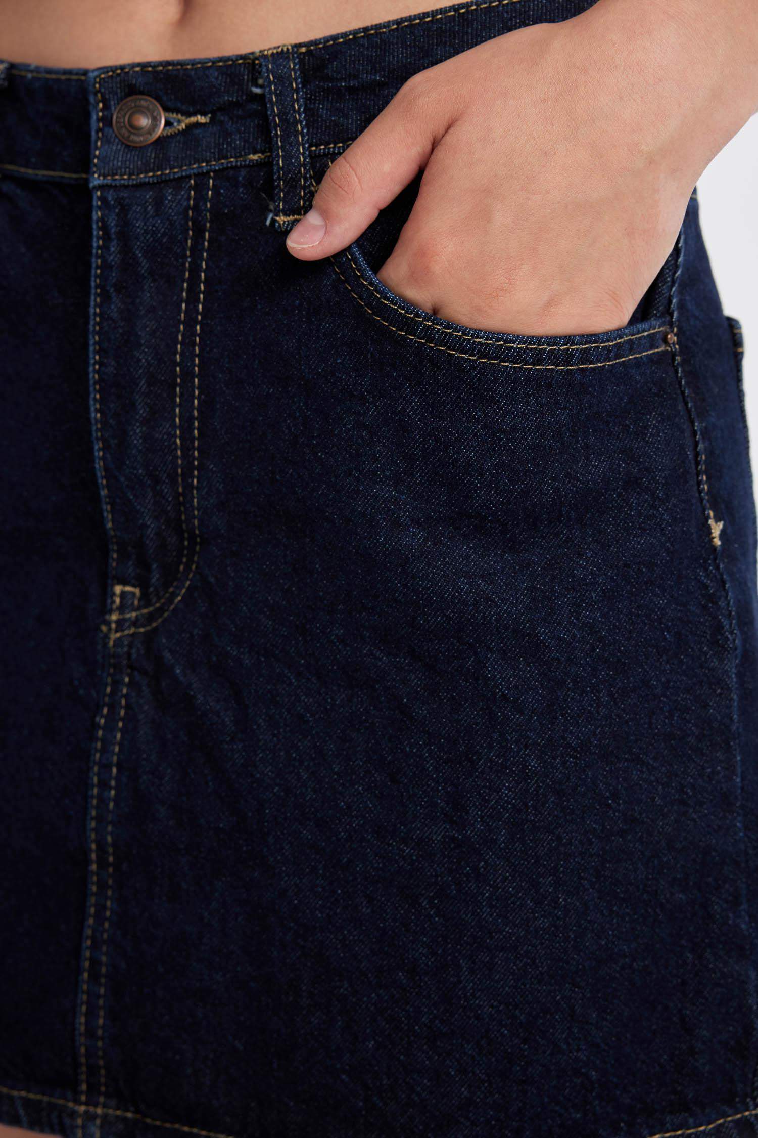 Regular Fit Denim Mini Skirt