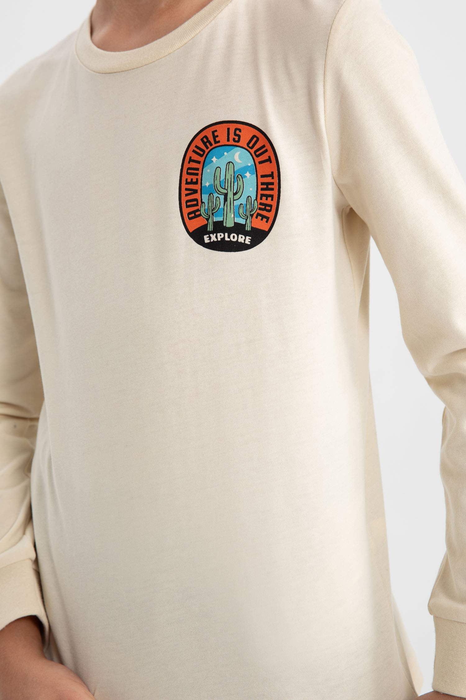 Boy Back Printed Combed Cotton Pajama Set