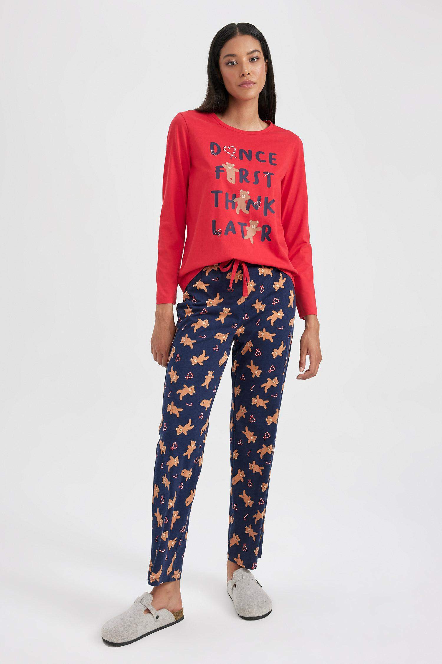 طقم قصة عادية كم طويل من Fall in Love - قطعتين