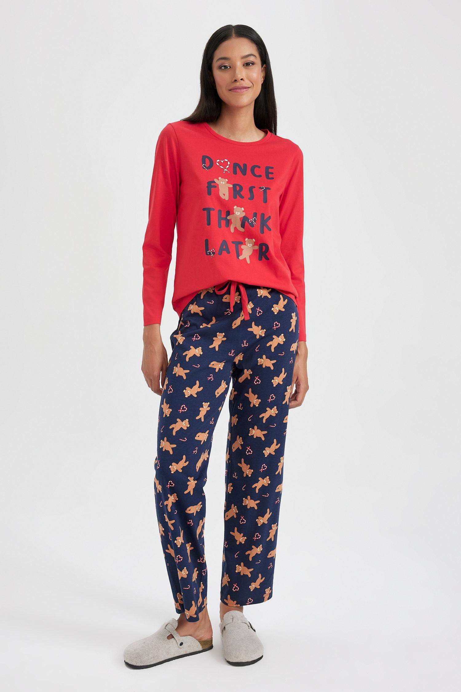 طقم قصة عادية كم طويل من Fall in Love - قطعتين