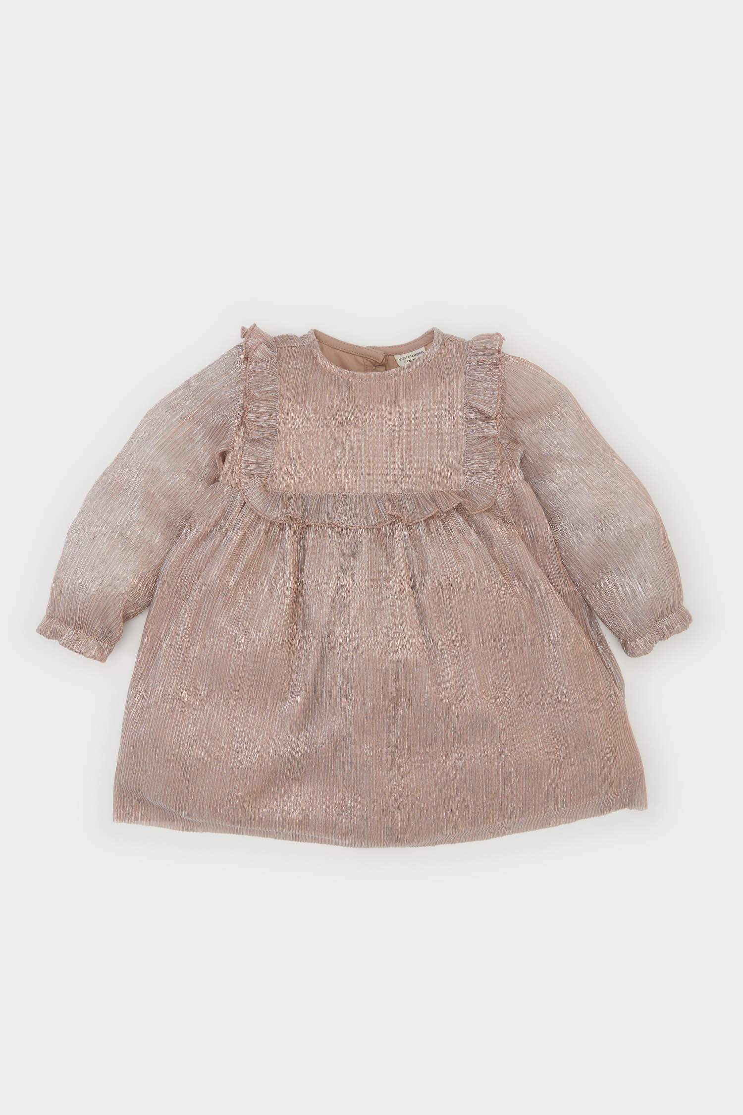 فستان شيفون بناتي ردن طويل قصة عادية بياخة مستديرة