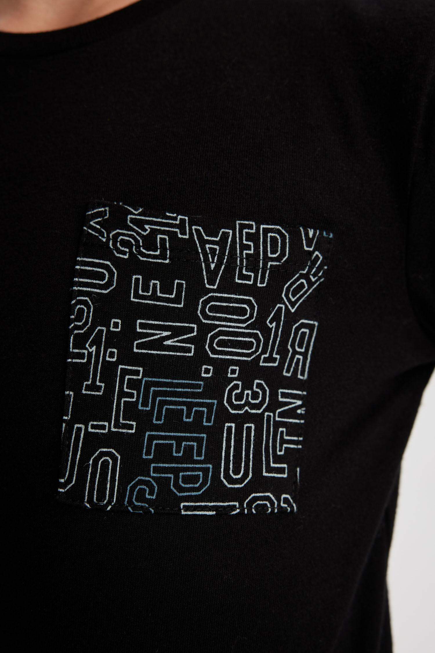 طقم بيجاما اسود اولادي قصة عادية - قطعتين