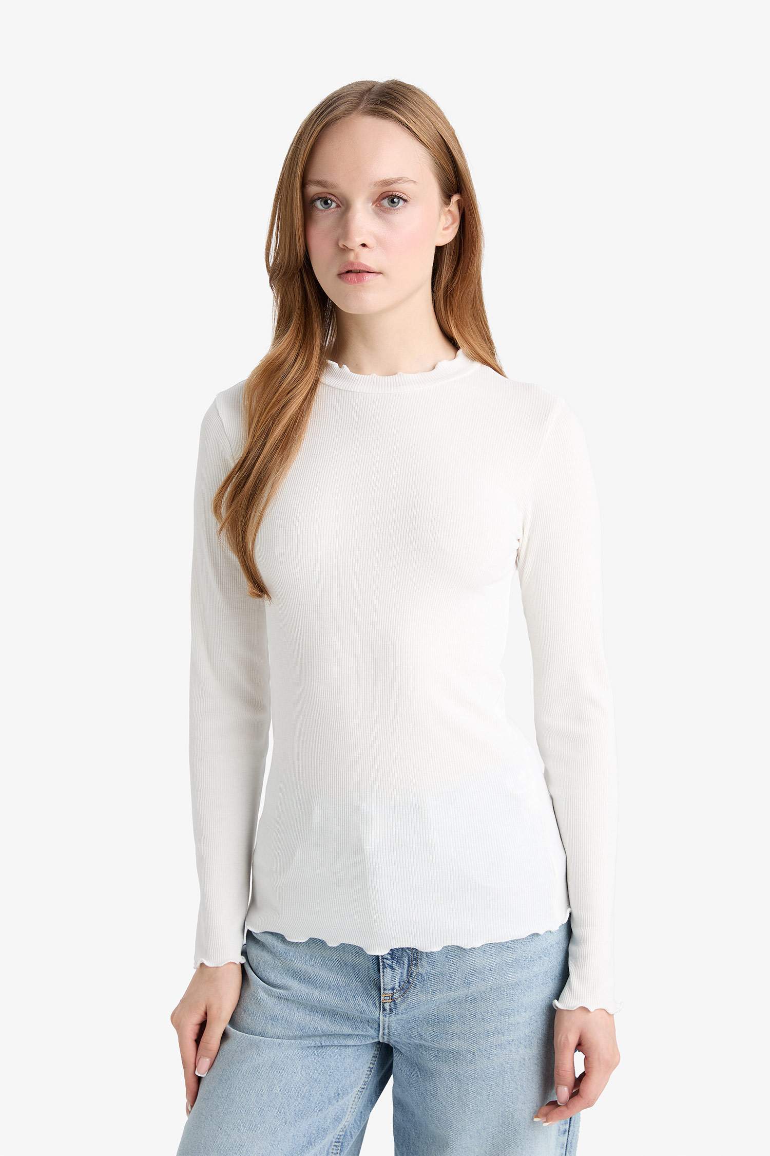 Yarım Balıkçı Yaka Fitilli Kaşkorse Uzun Kollu Tunik