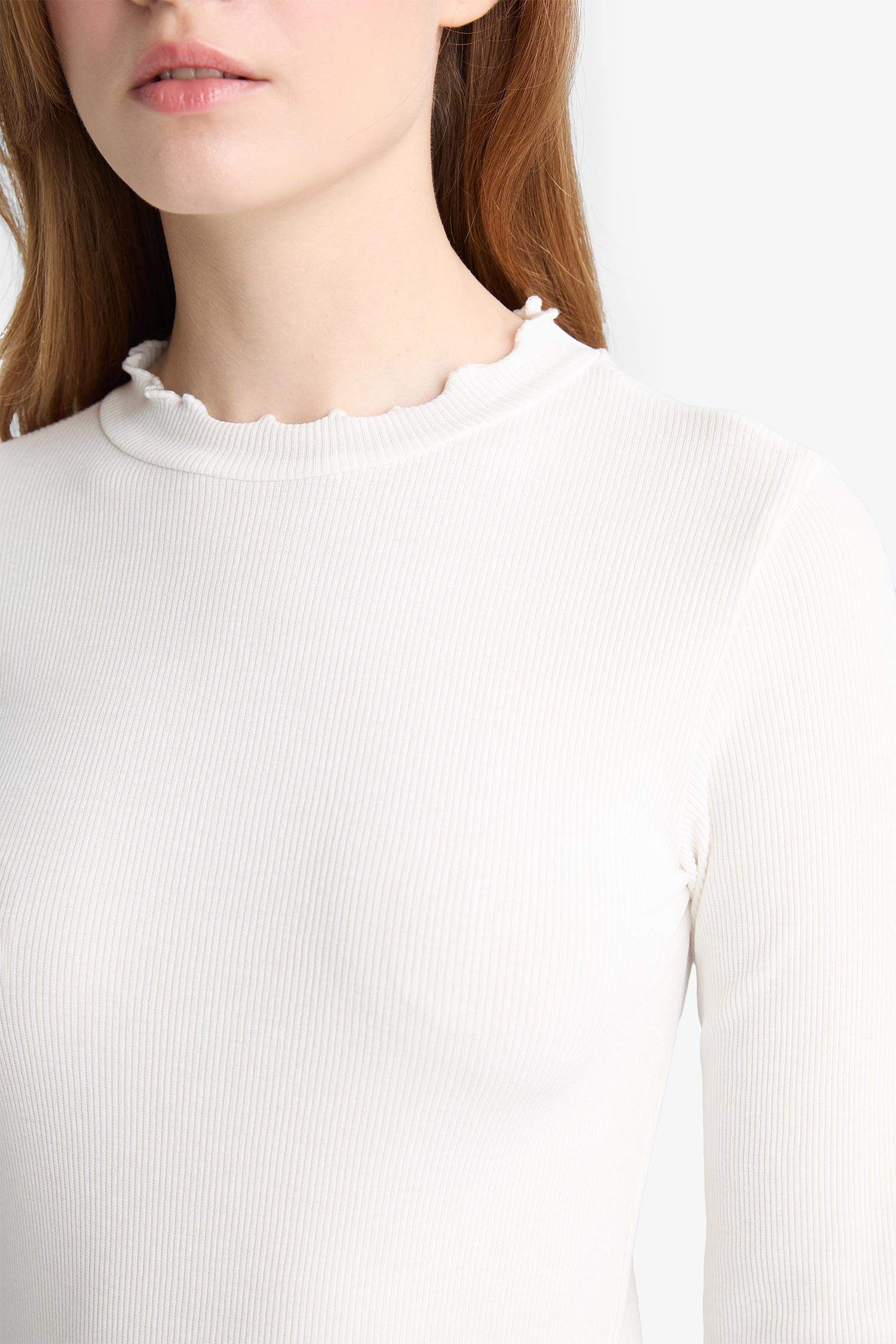 Yarım Balıkçı Yaka Fitilli Kaşkorse Uzun Kollu Tunik