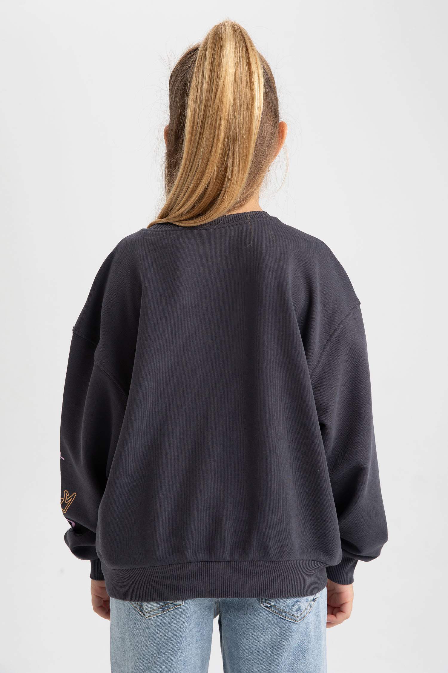 Толстовка с круглым вырезом для девочек