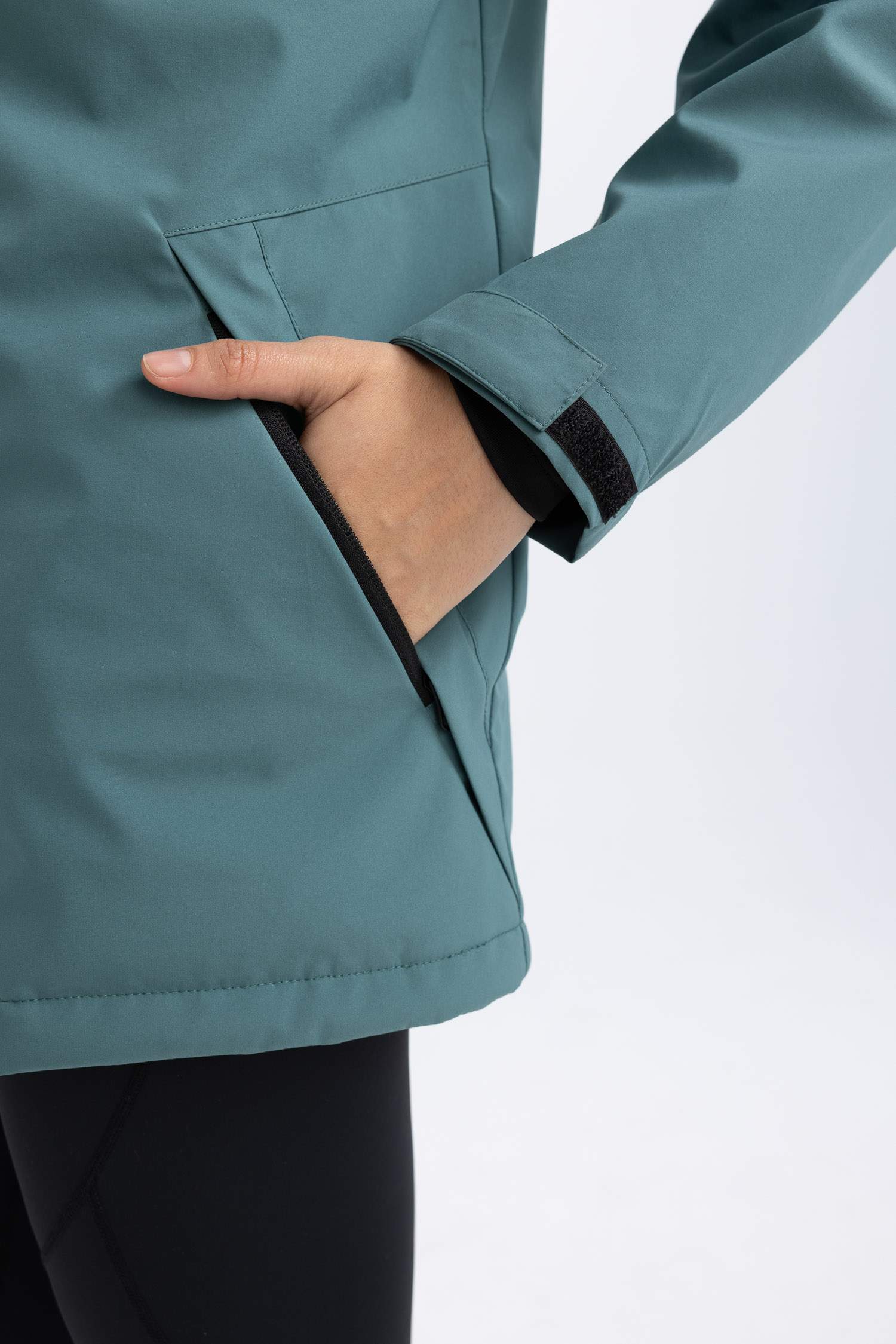 Su İtici Rüzgar Geçirmez Mont Kapüşonlu Fermuarlı Çıtçıtlı