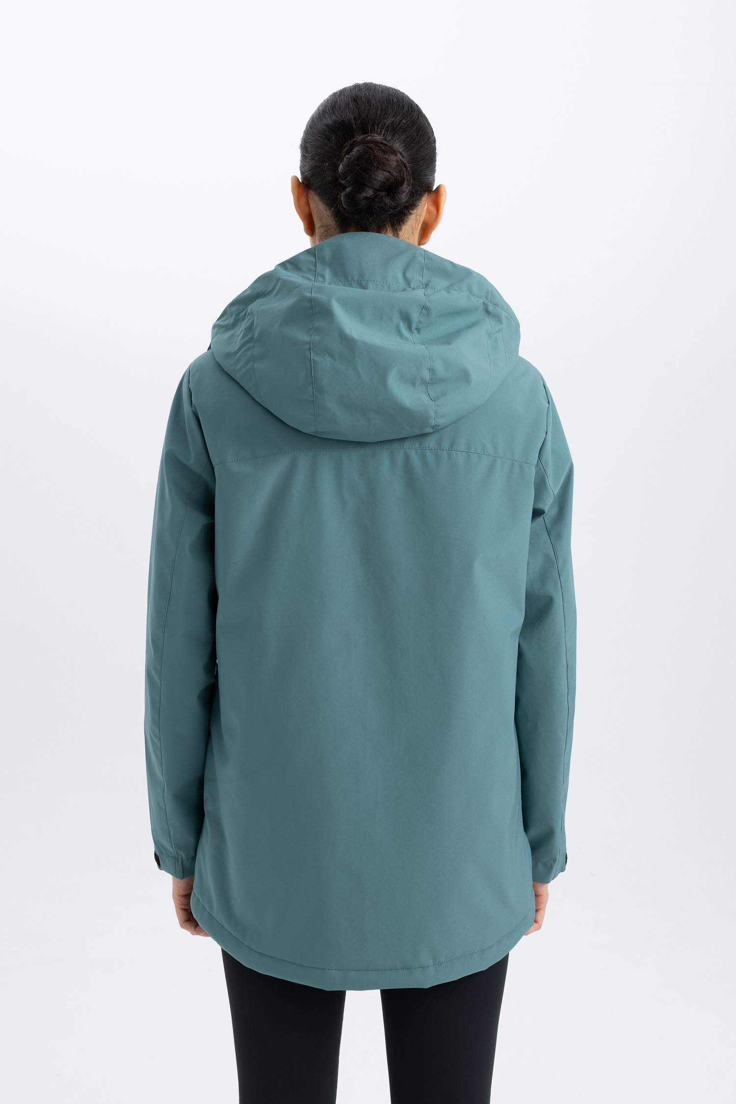 Su İtici Rüzgar Geçirmez Mont Kapüşonlu Fermuarlı Çıtçıtlı