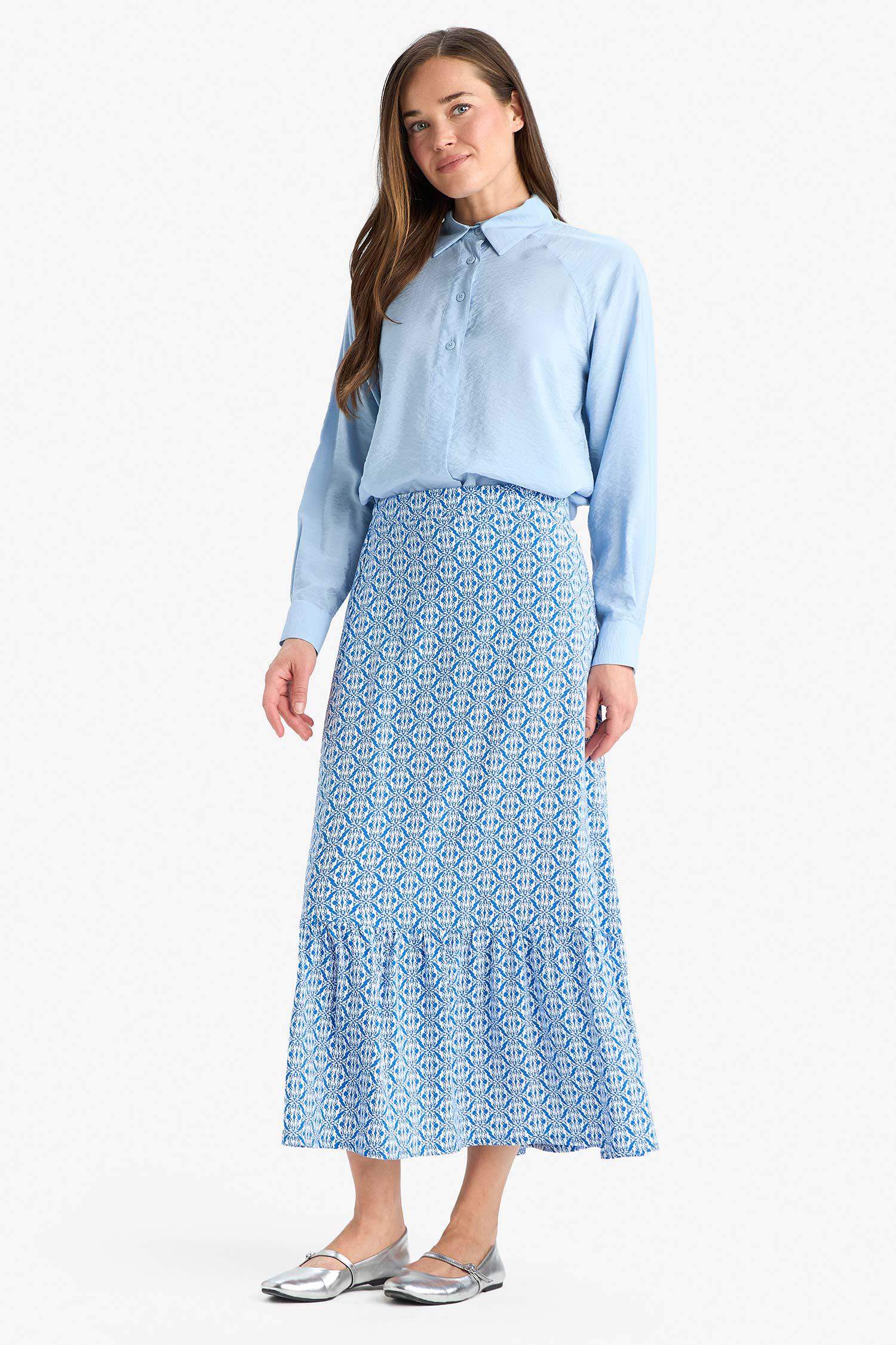 Desenli Maxi Tesettür Etek