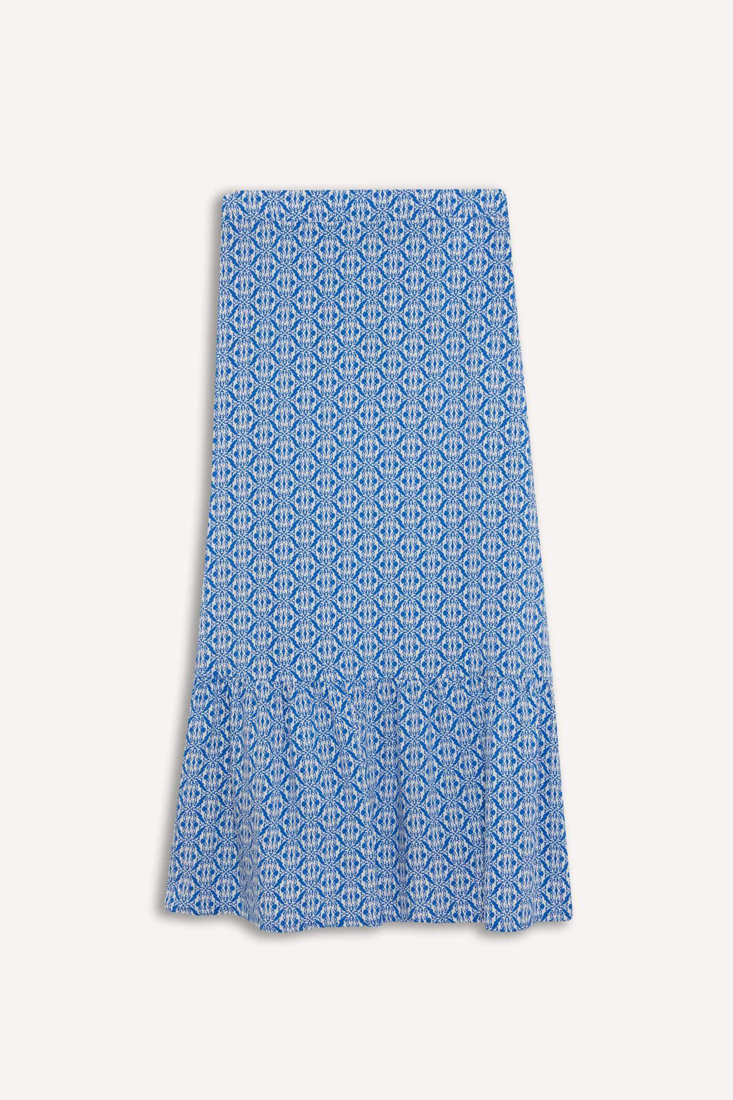 جيبة طويلة محجبات أزرق مطبوع