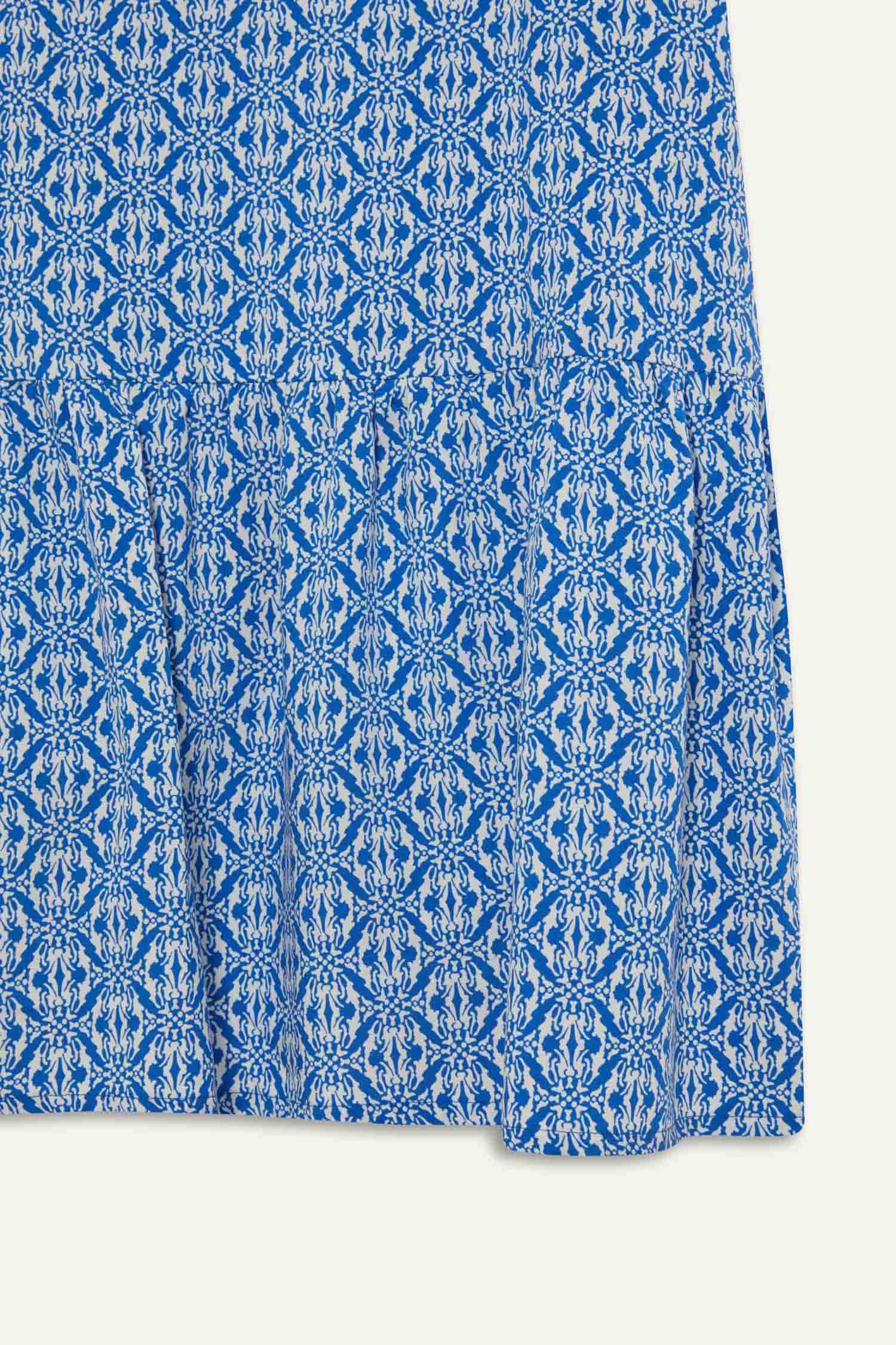 جيبة طويلة محجبات أزرق مطبوع