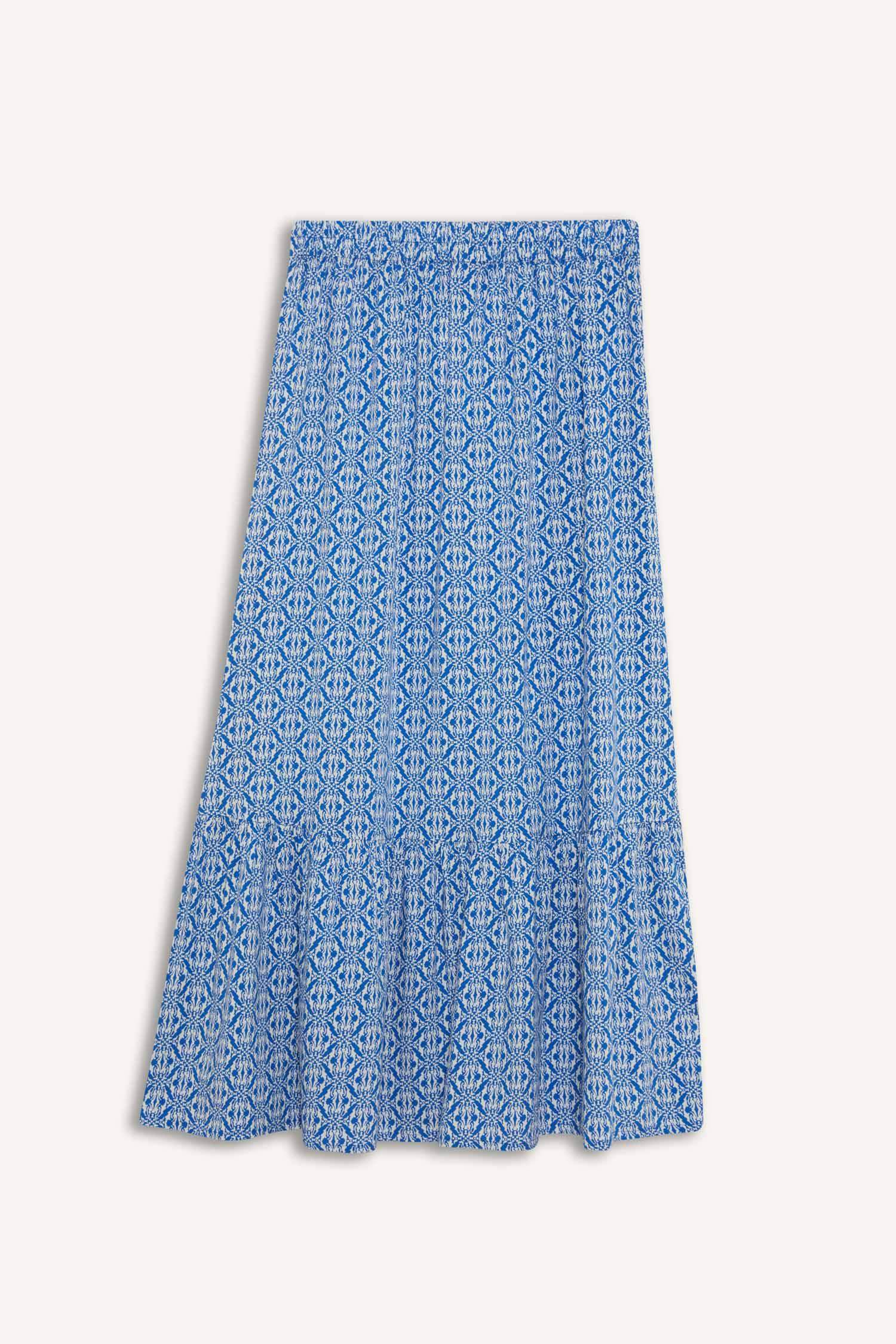 جيبة طويلة محجبات أزرق مطبوع