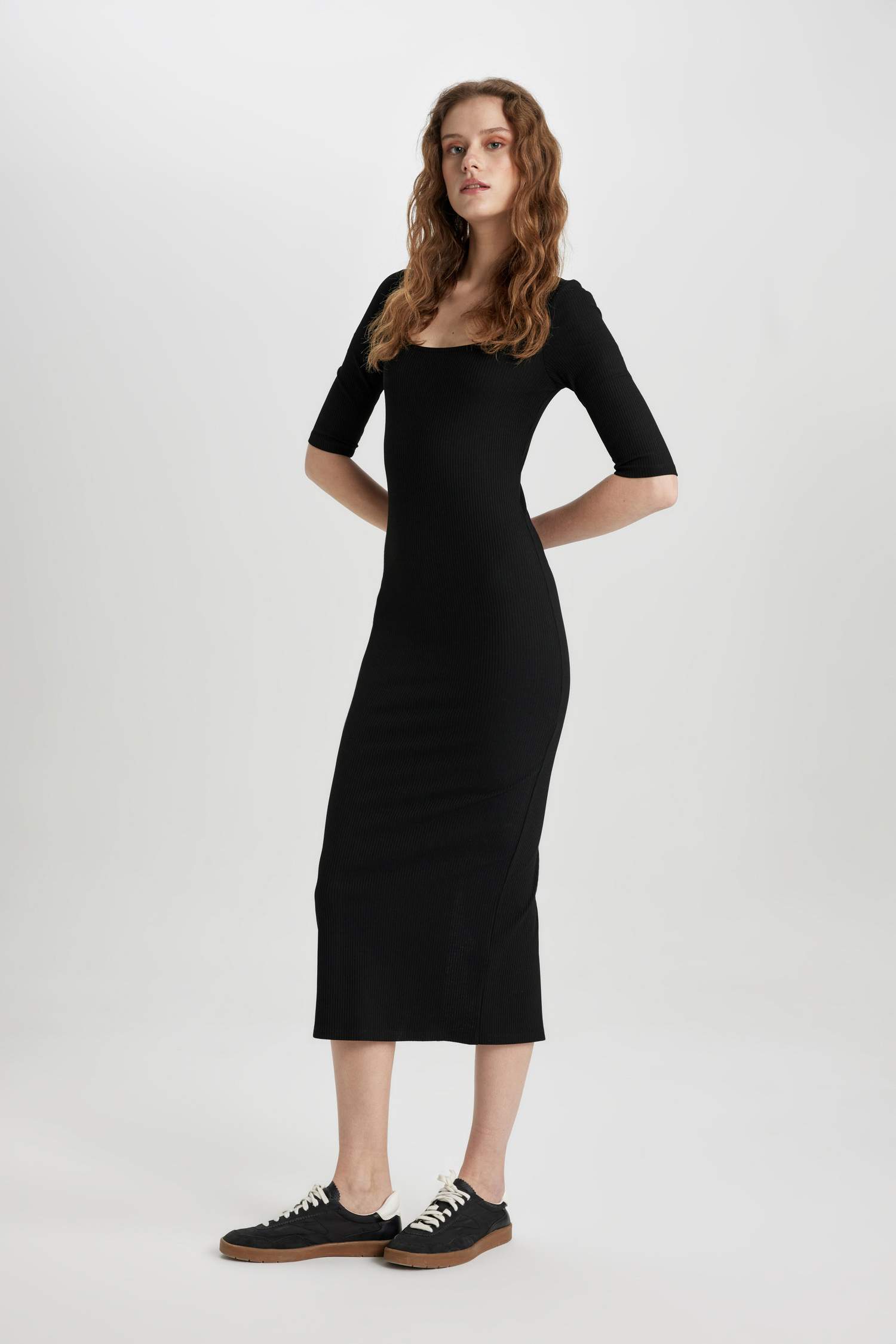 Bodycon Square Collar Camisole Midi Dress