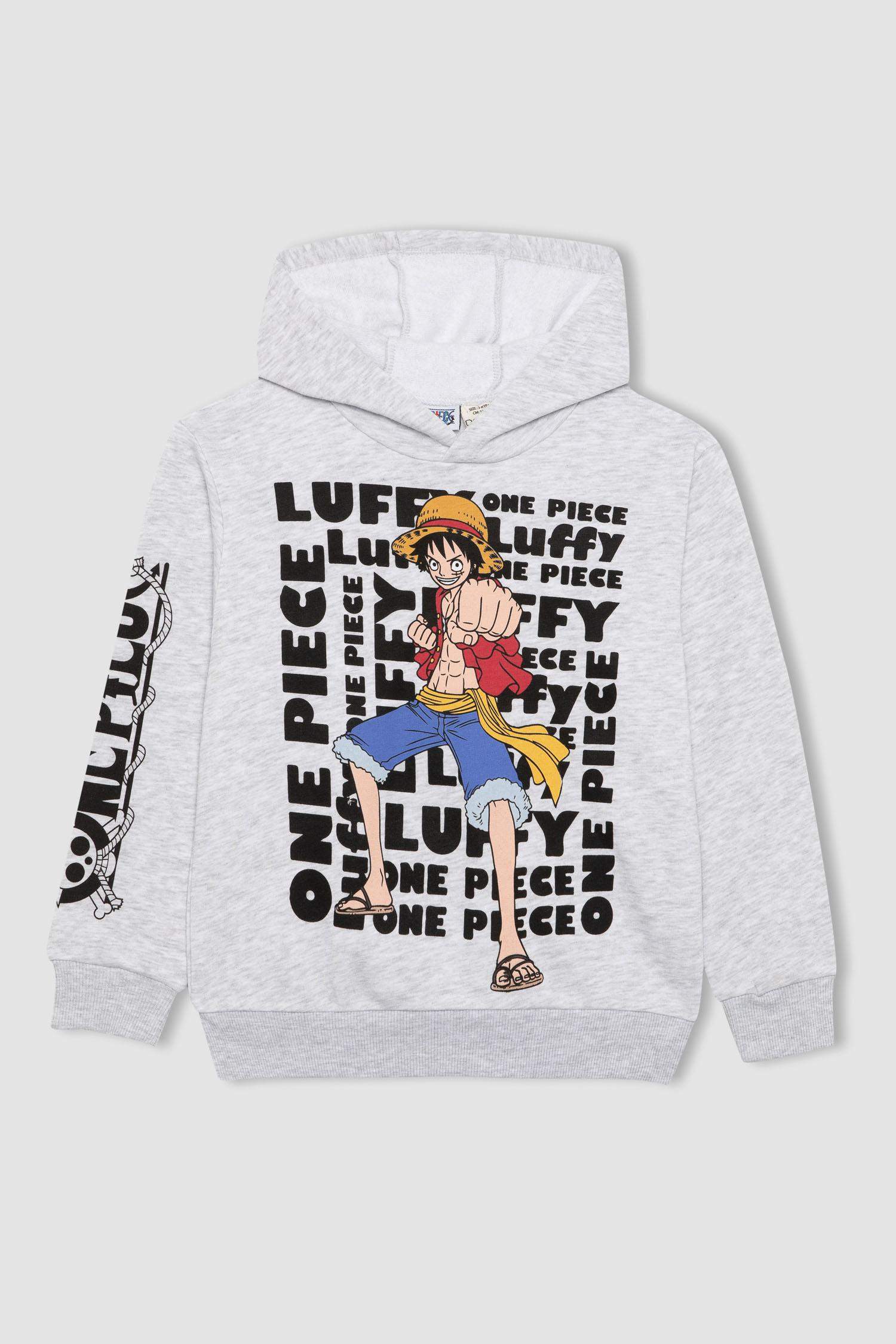 Erkek Çocuk One Piece Kapüşonlu Kalın Sweatshirt