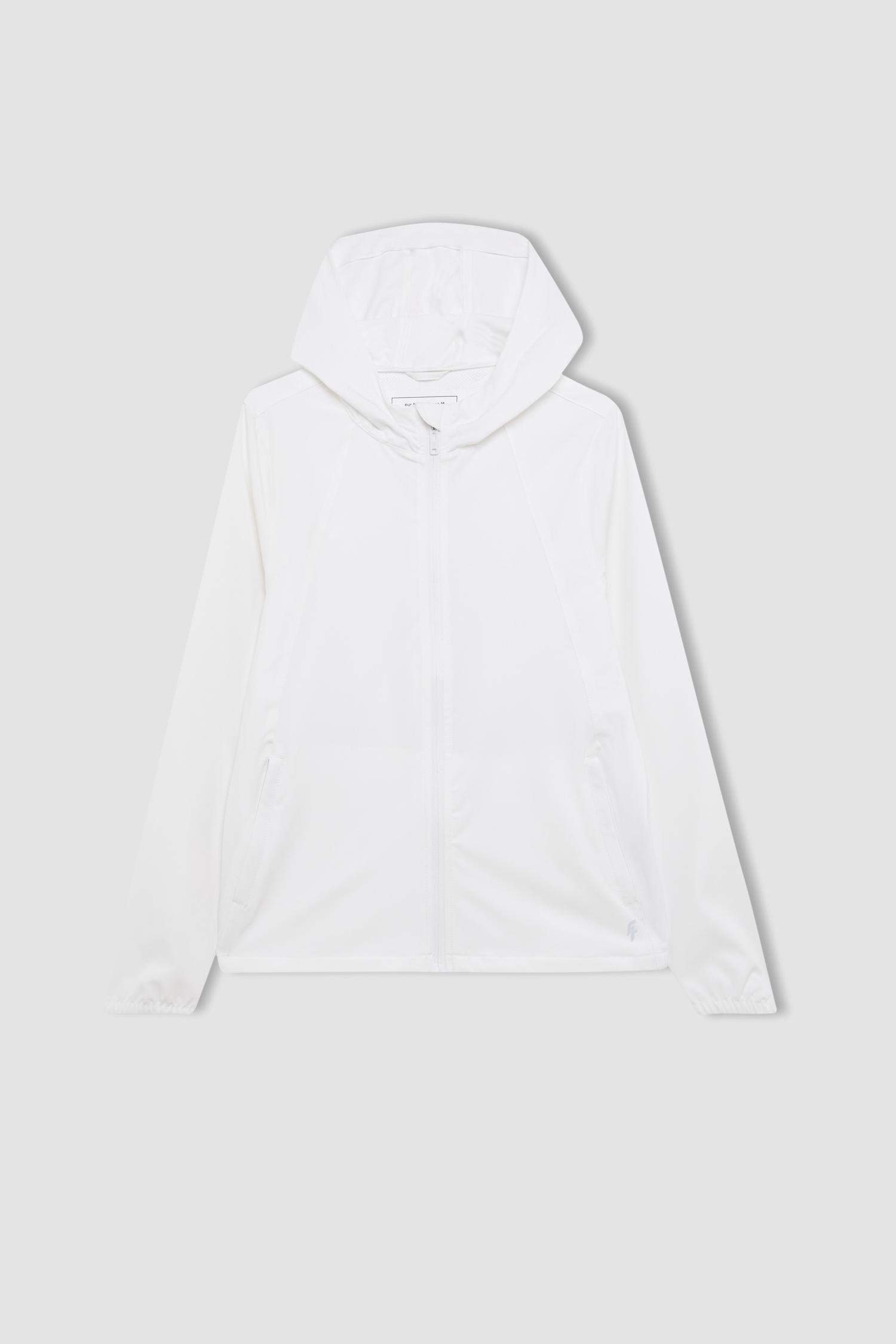 جاكيت خفيف أبيض وتر بروف سليم فيت بكابيشون من DeFactoFit