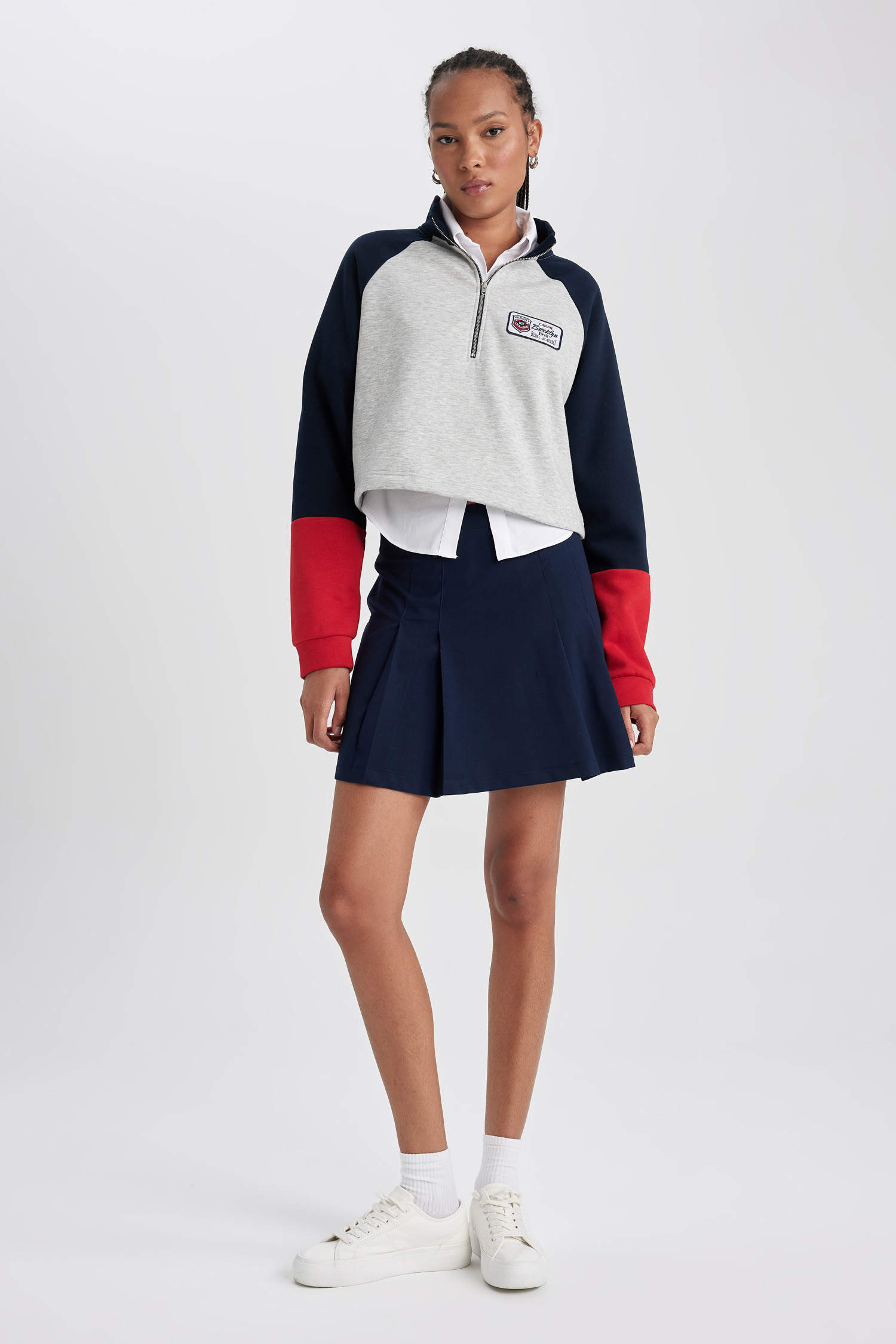 Navy WOMEN Pleat Mini Skirt 2925226 | DeFacto