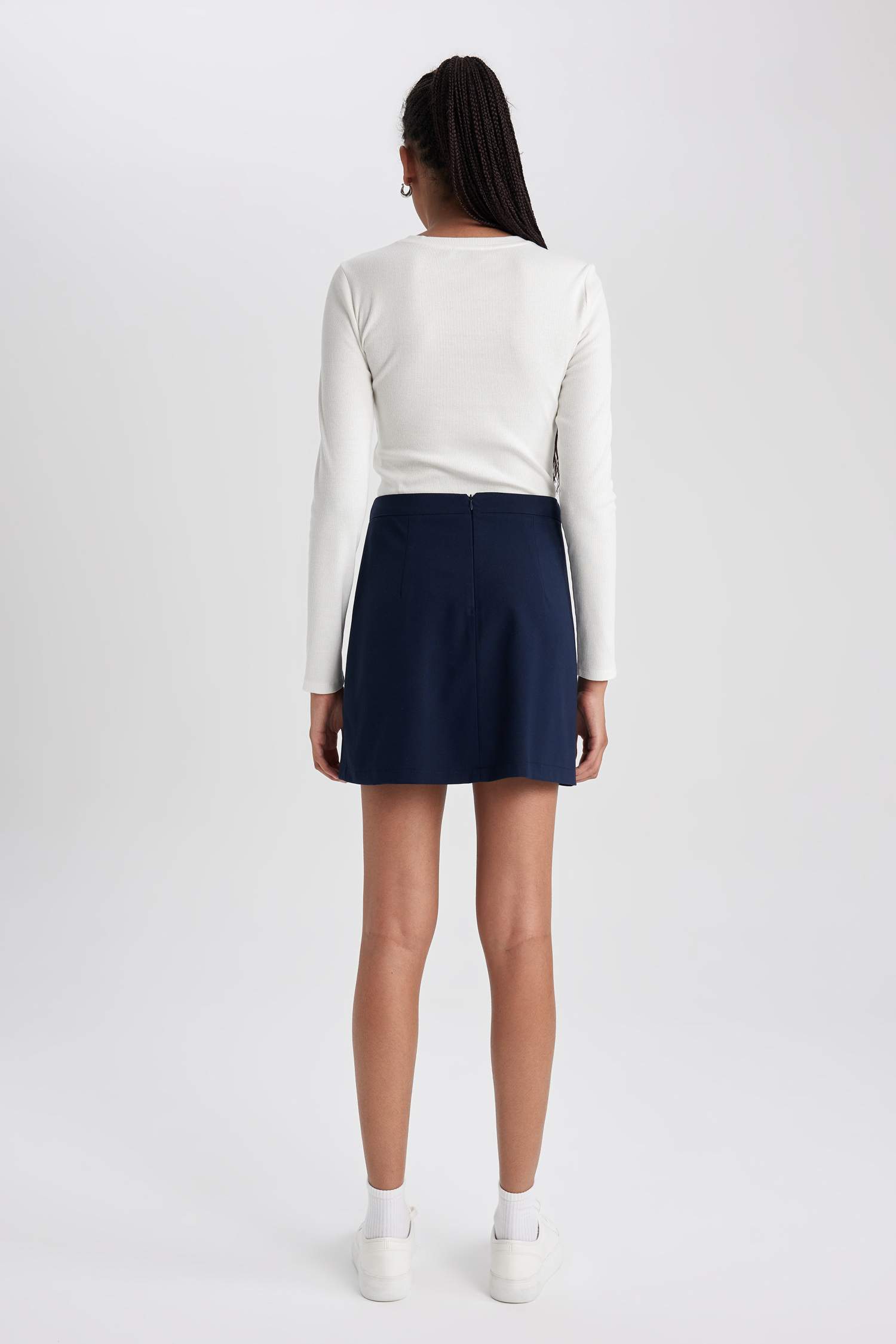 Pleat Mini Skirt