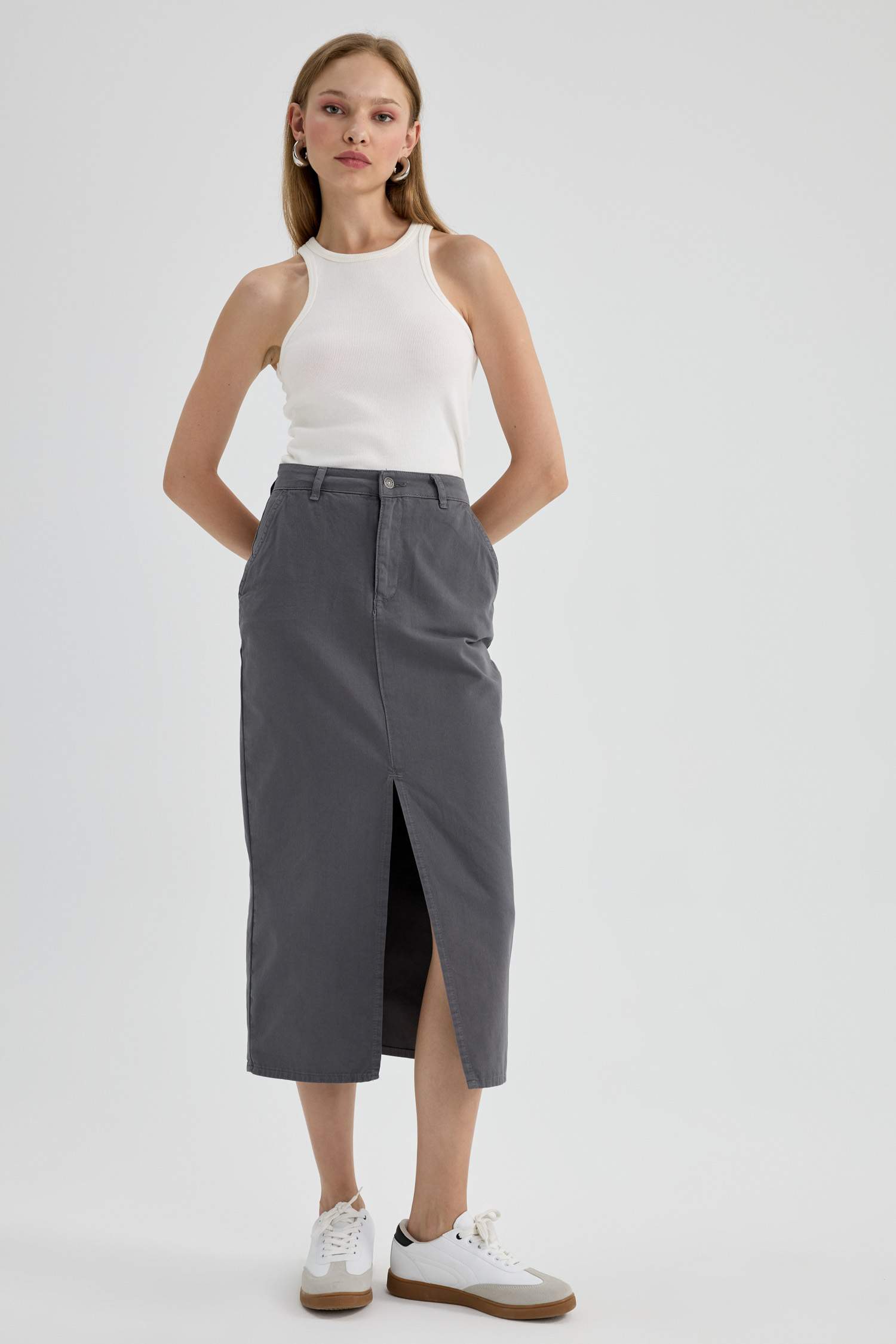 Gabardine Maxi Skirt