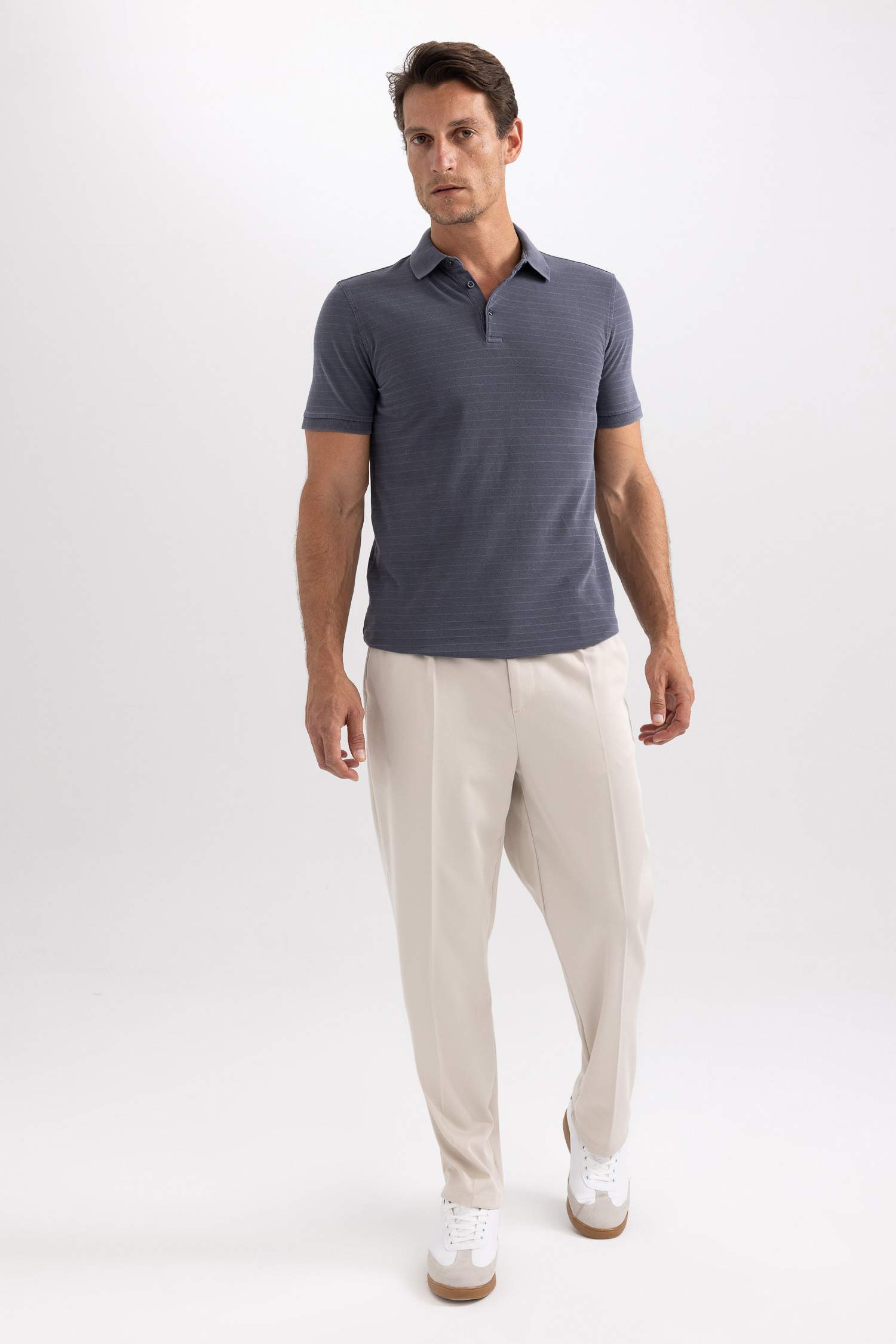 Slim Fit Polo Neck Short Sleeve T-Shirt