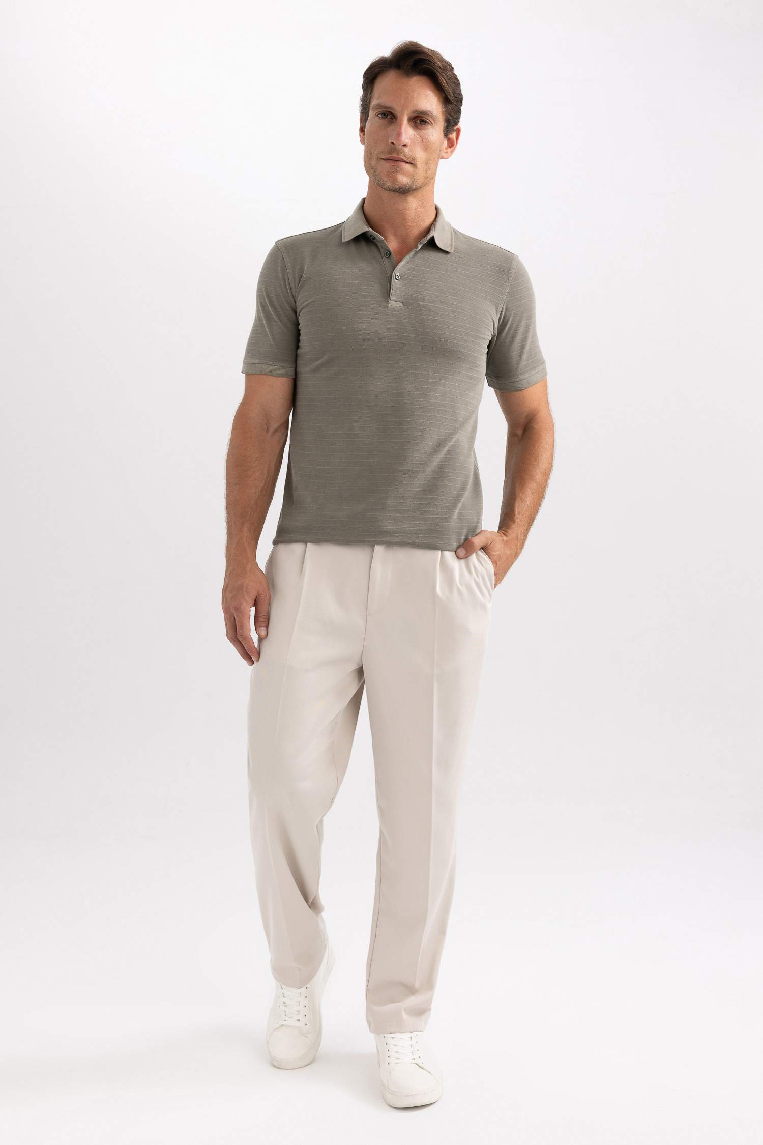 Slim Fit Polo Neck Short Sleeve T-Shirt