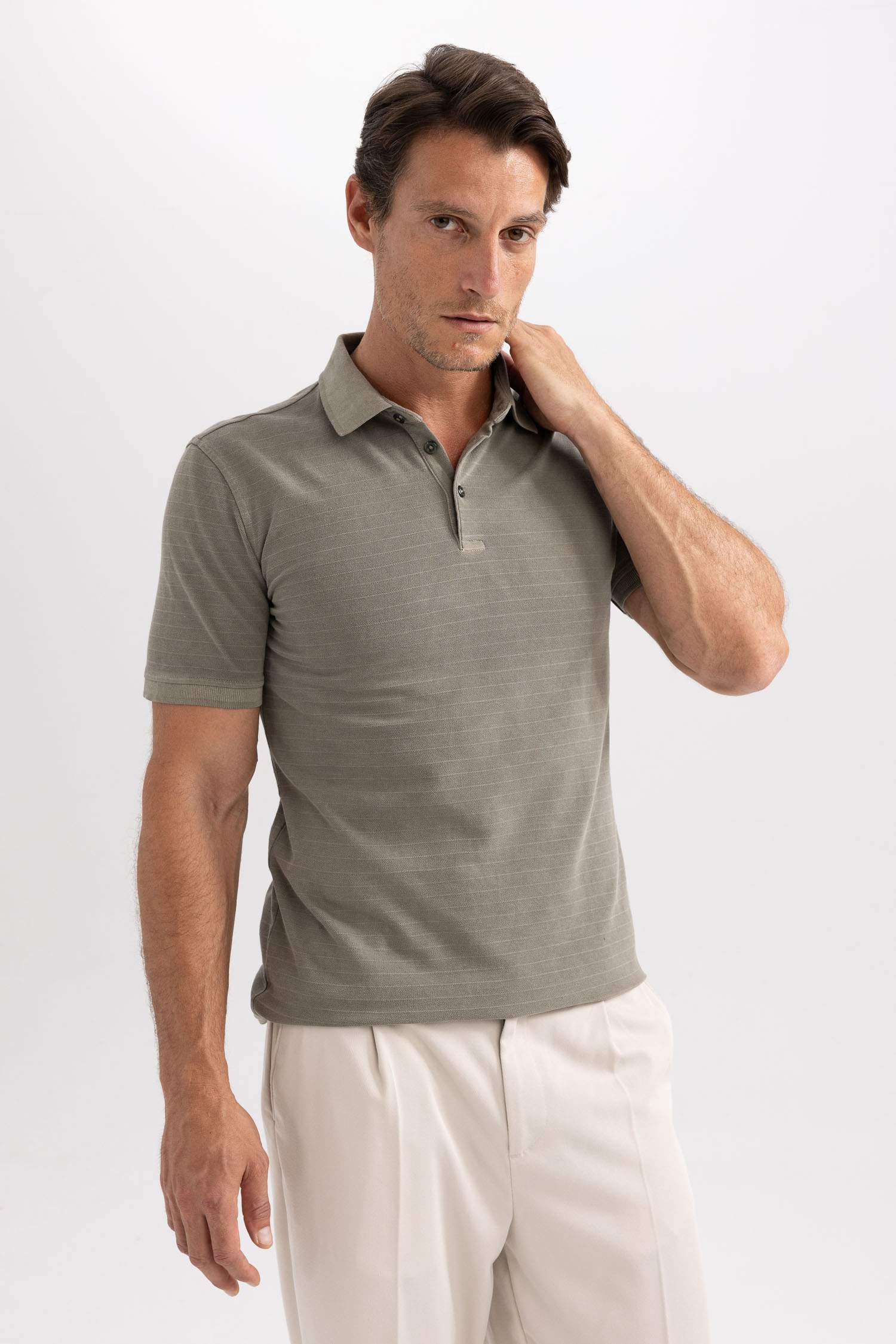 Slim Fit Polo Neck Short Sleeve T-Shirt