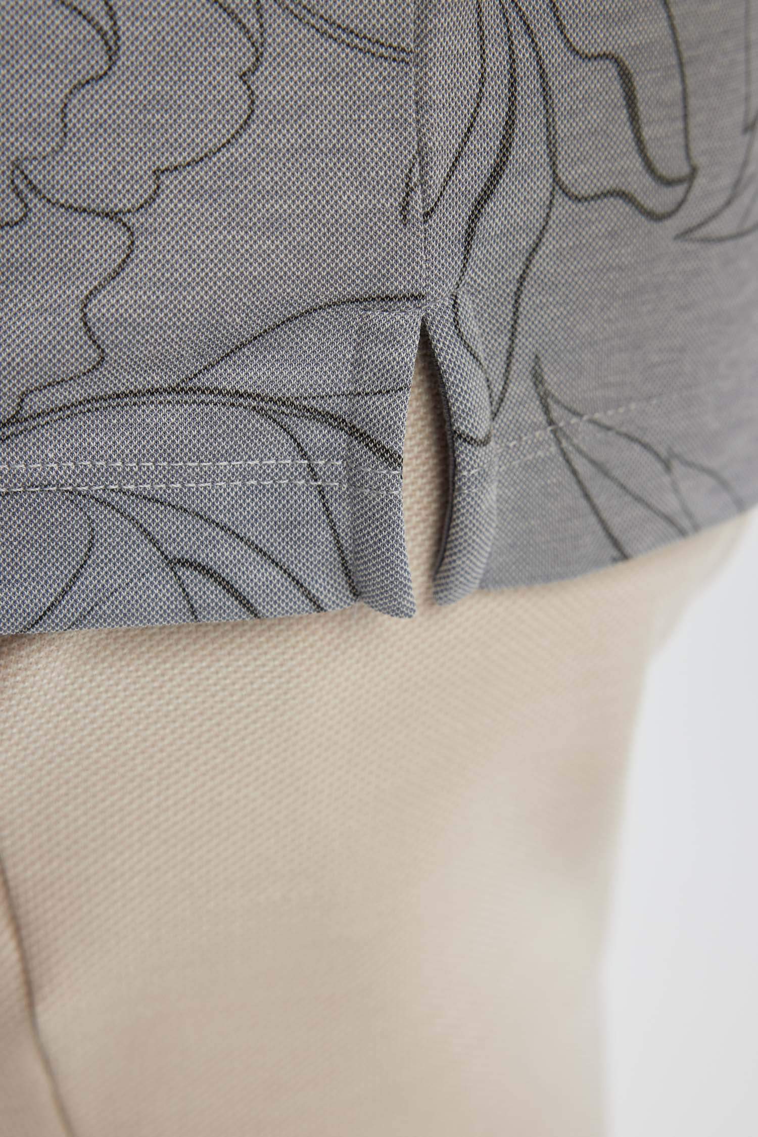 Slim Fit Floral Short Sleeve Polo T-Shirt