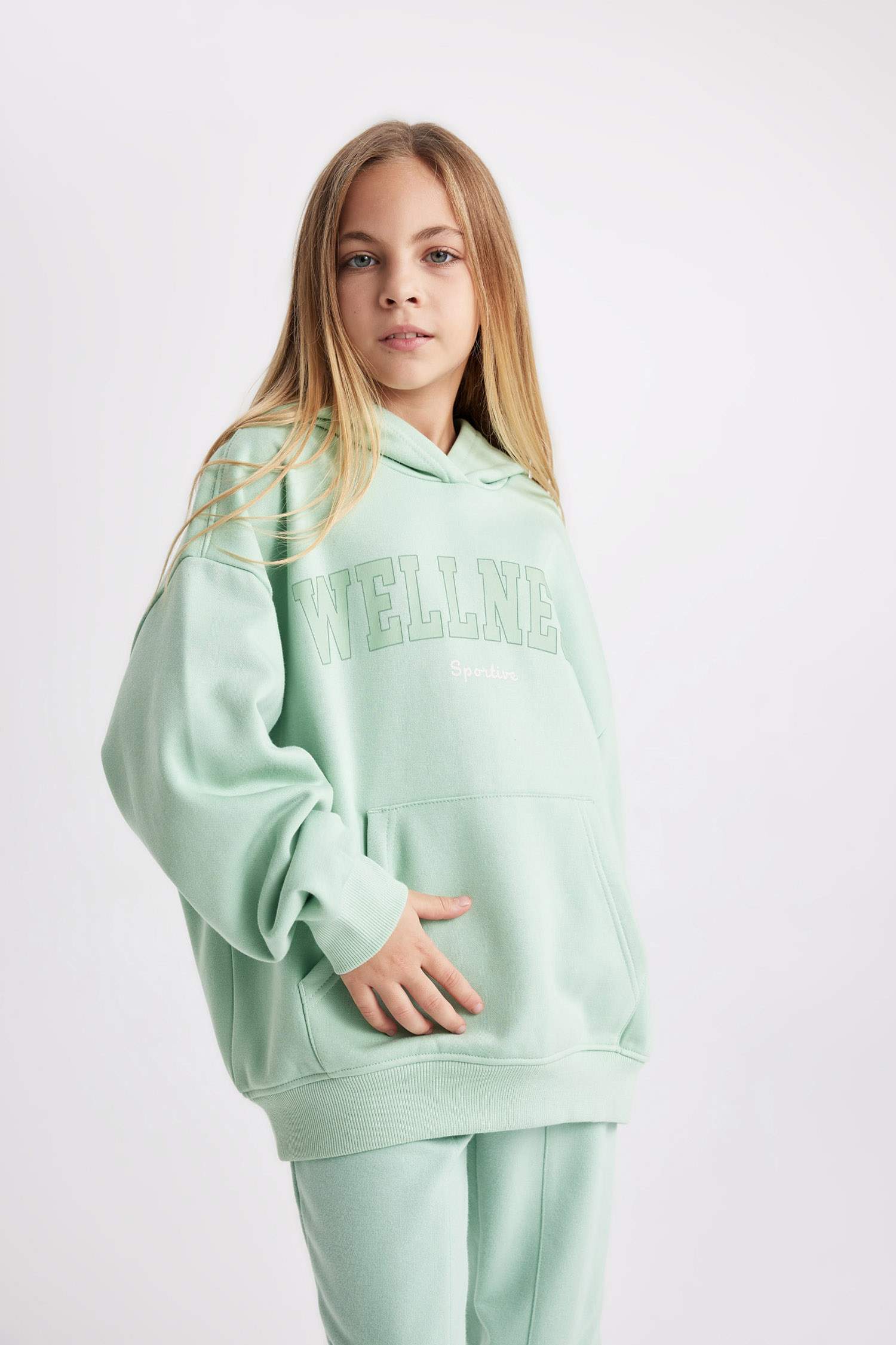 Girl Oversize Fit Hooded Thick Sweatshirt